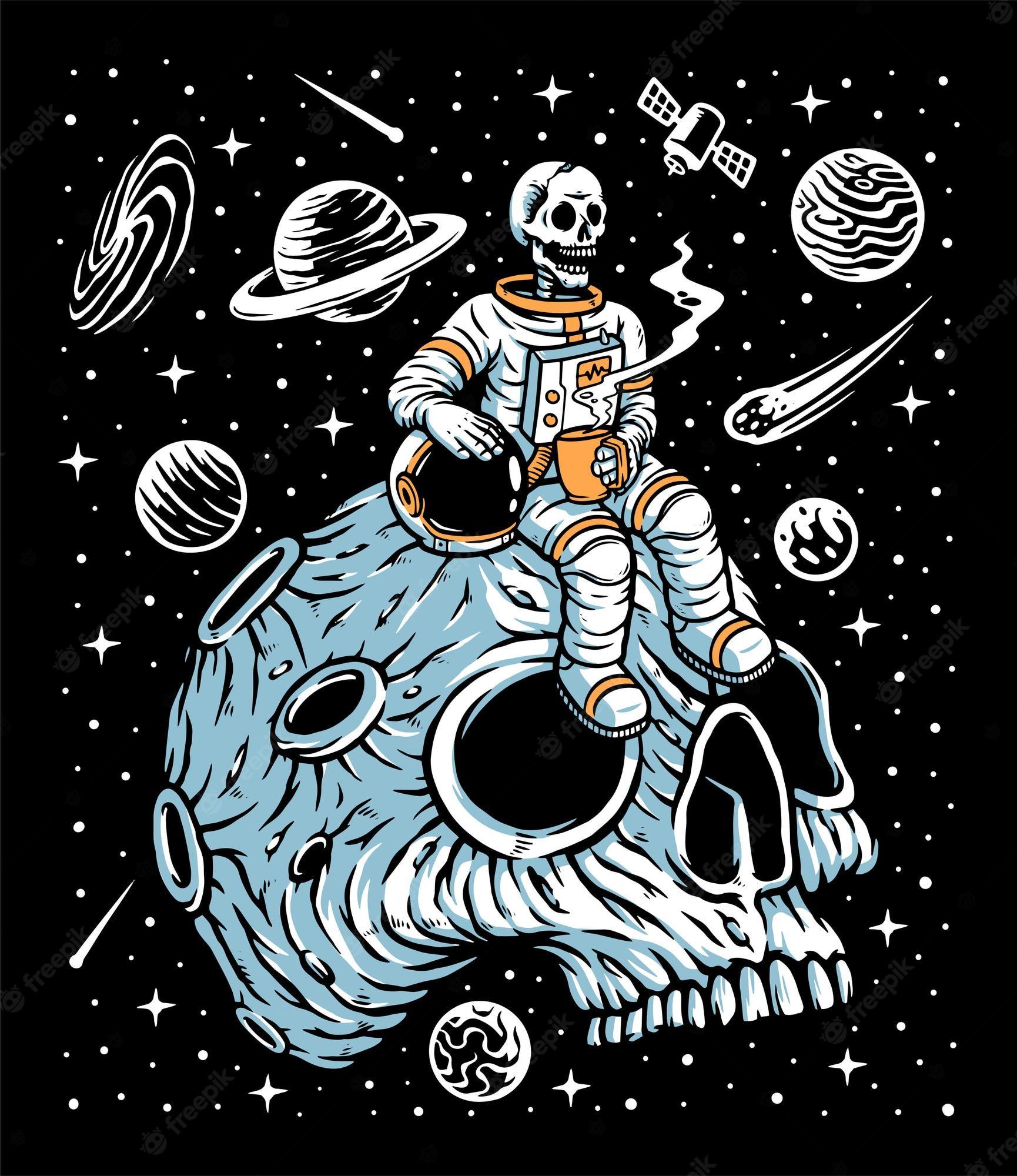 1730x2000 Astronaut skull Image. Free Vectors, & PSD