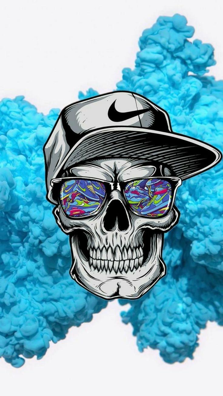 736x1308 Cool skull wallpaper I created. Skull wallpaper, Graffiti cartoons, Big eyes art