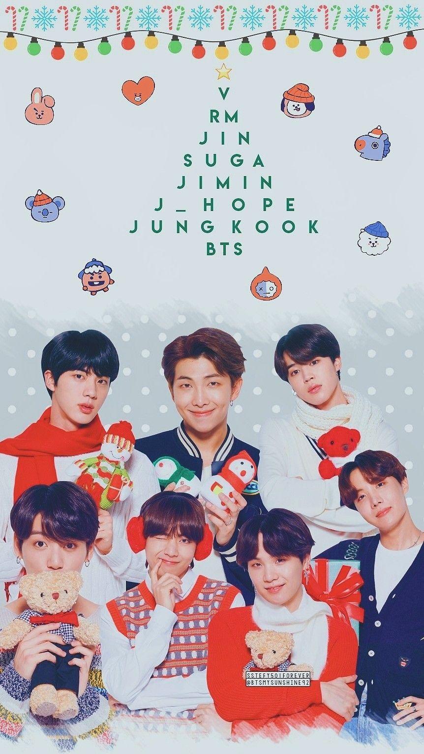 862x1533 BTS Jungkook Christmas Wallpaper