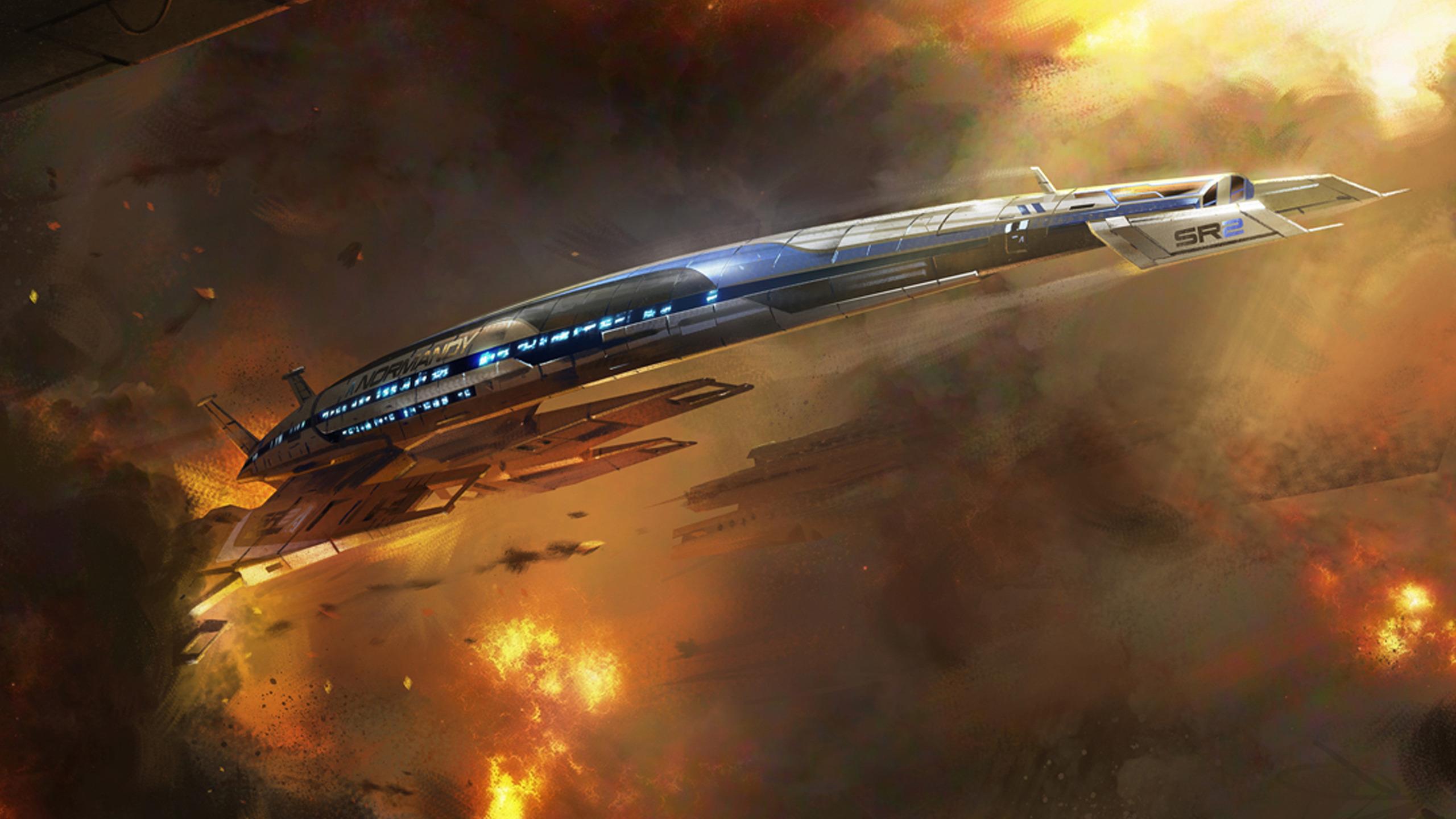 2560x1440 Download wallpaper mass effect normandy, sr alliance, section games in resolution 2560x1440
