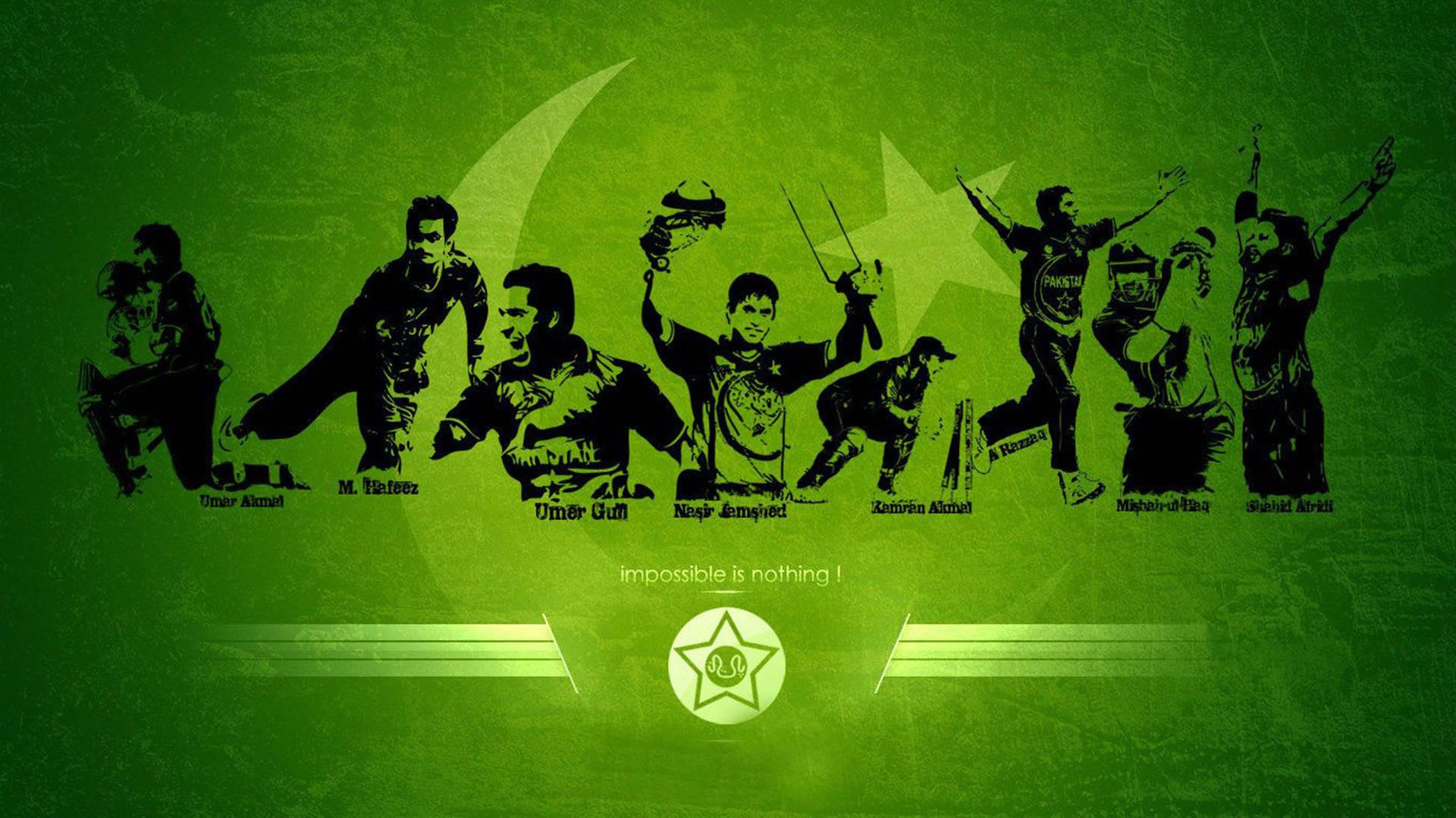 1920x1079 Download Team Green Pakistan Cricket Players Wallpaper