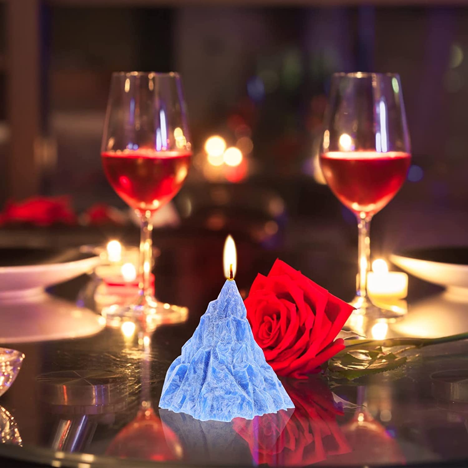 1500x1500 IMIKEYA Handmade Scented Candles, Valentines Day, Candlelight Dinners, Weddings and Festive Atmosphere Decoration Iceberg- Shaped Soy Candles : Home & Kitchen