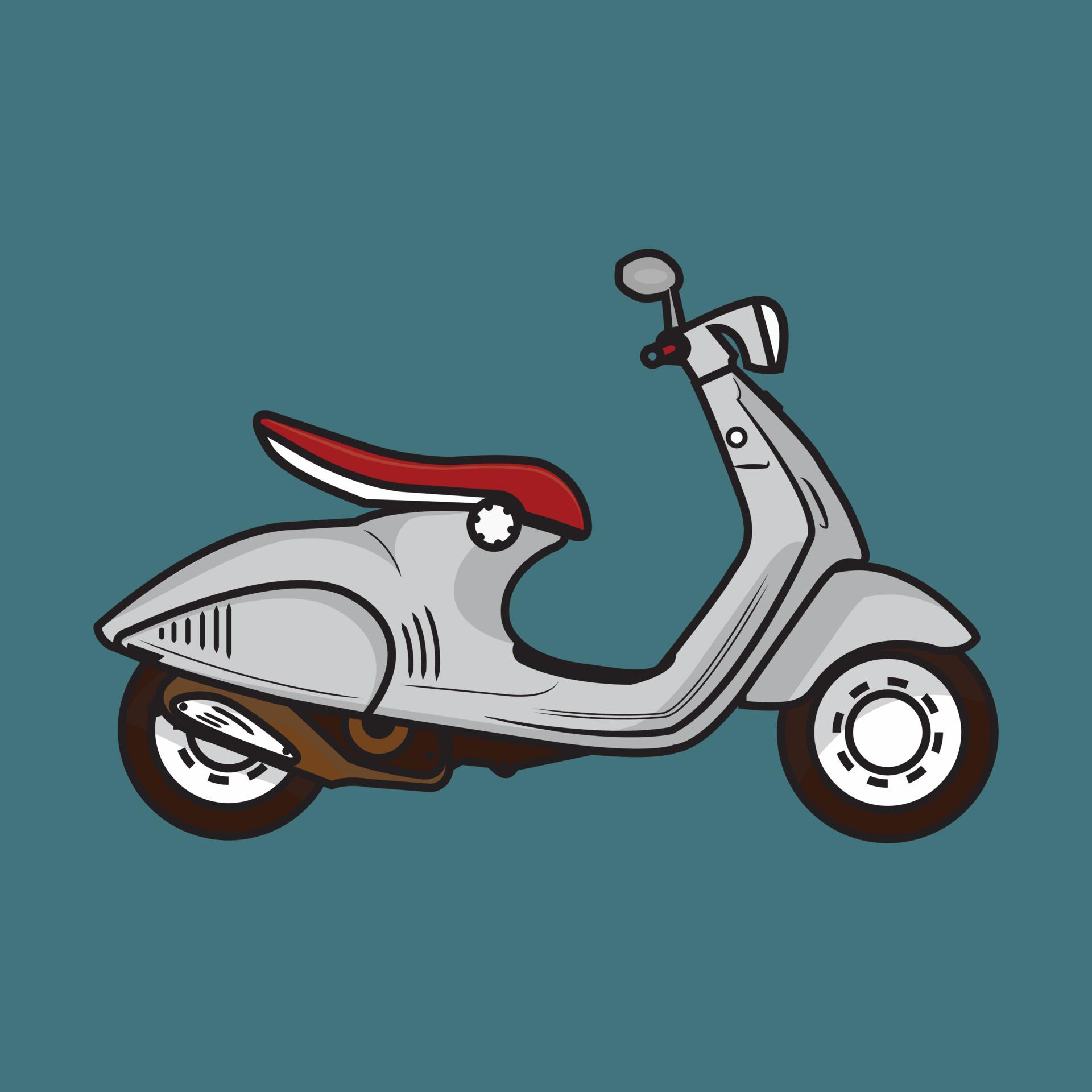 1920x1920 concept trip drive travel bike scooter cycle motorcycle summer transport car speed retro classic art go wallpaper background logo vector set design italy cartoon cool lines illustration white icon 4683459 Vector Art