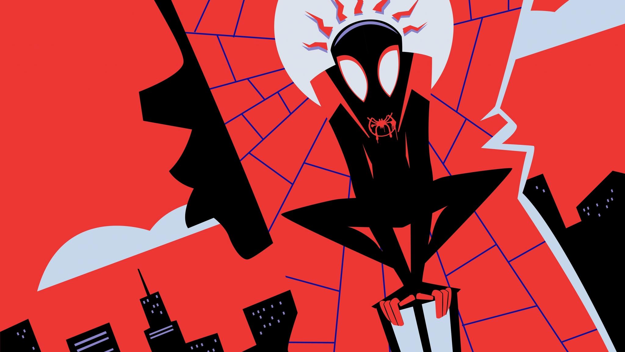 2048x1152 Download Wallpaper 2048x1152 Spider Man: Into The Spider Verse, Miles Morales, Fan Art, Dual Wide 2048x1152 HD Background, 15587