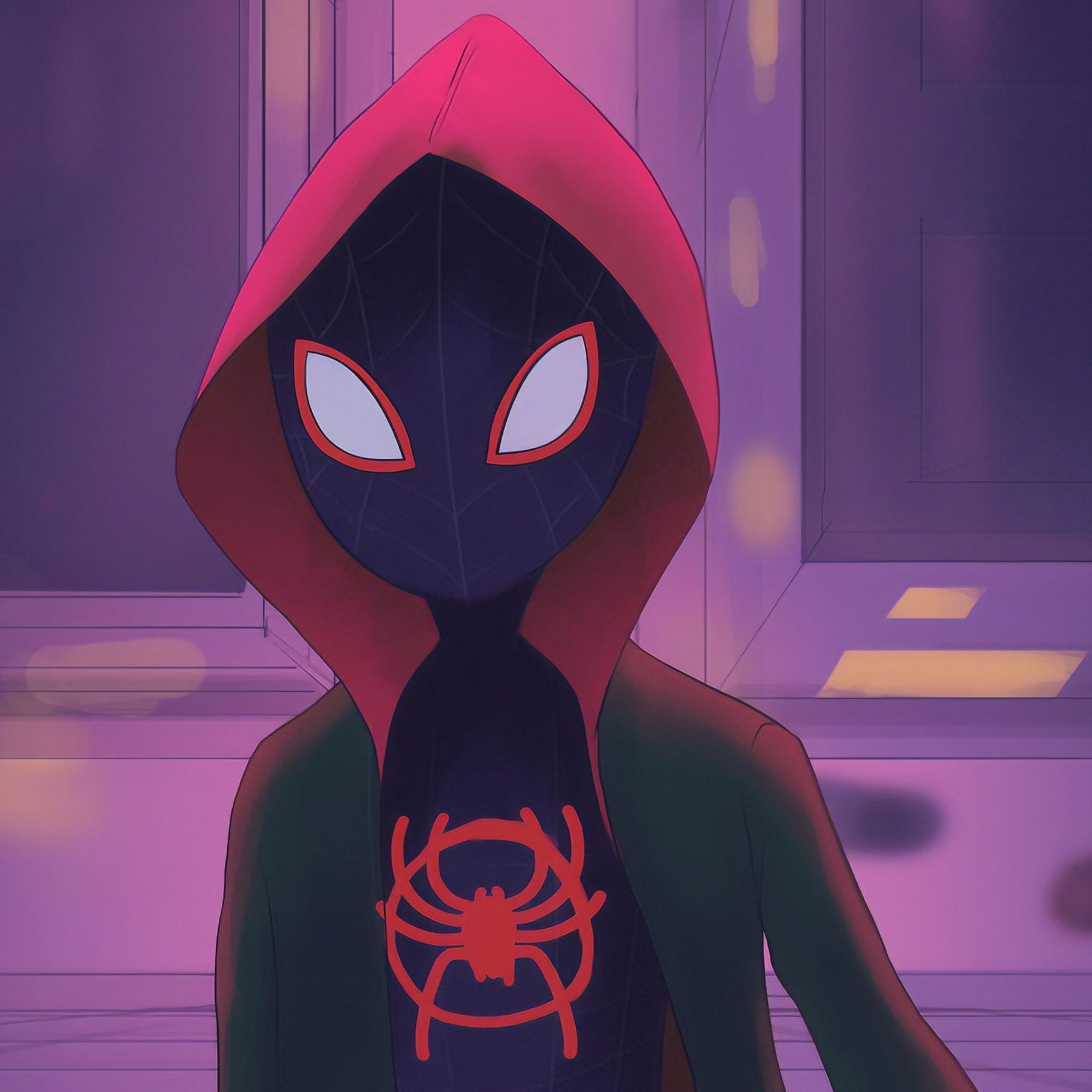 2048x2048 Wallpaper 4k Miles Morales Spider Verse Artwork Wallpaper