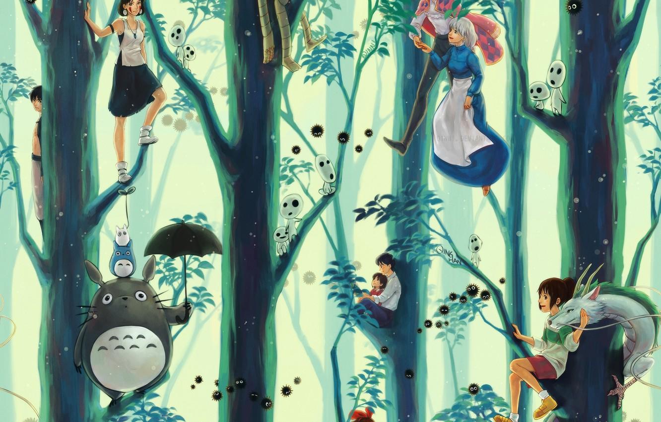 1332x850 Wallpaper anime, Anime, Hayao Miyazaki, Totoro, Princess Mononoke image for desktop, section кодомо