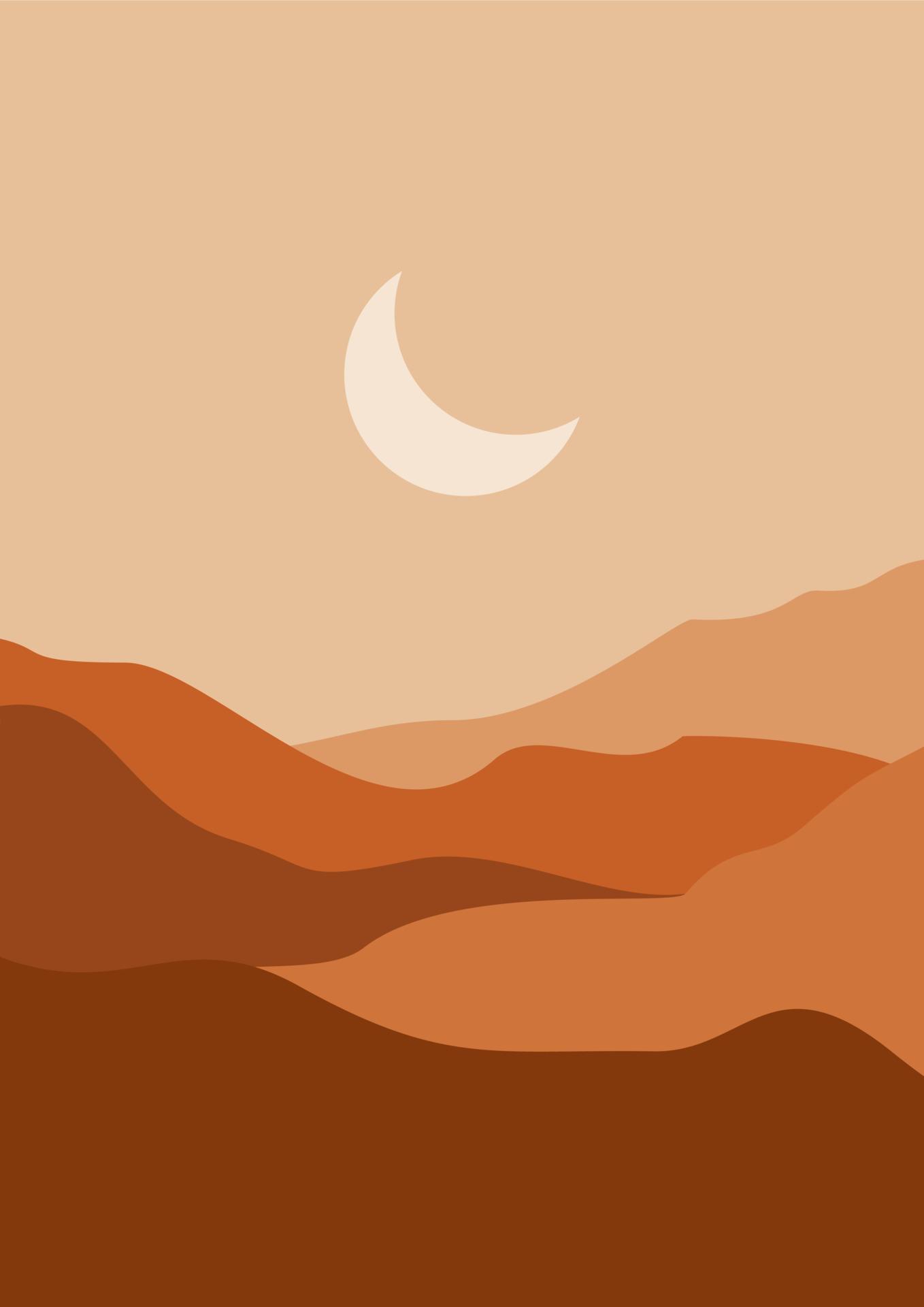 1358x1920 Abstract contemporary aesthetic background with desert, mountains, Sun. Earth tones, burnt orange, terracotta colors. Boho wall decor. landscapes set with sunrise, sunset. Earth tones, pastel colors
