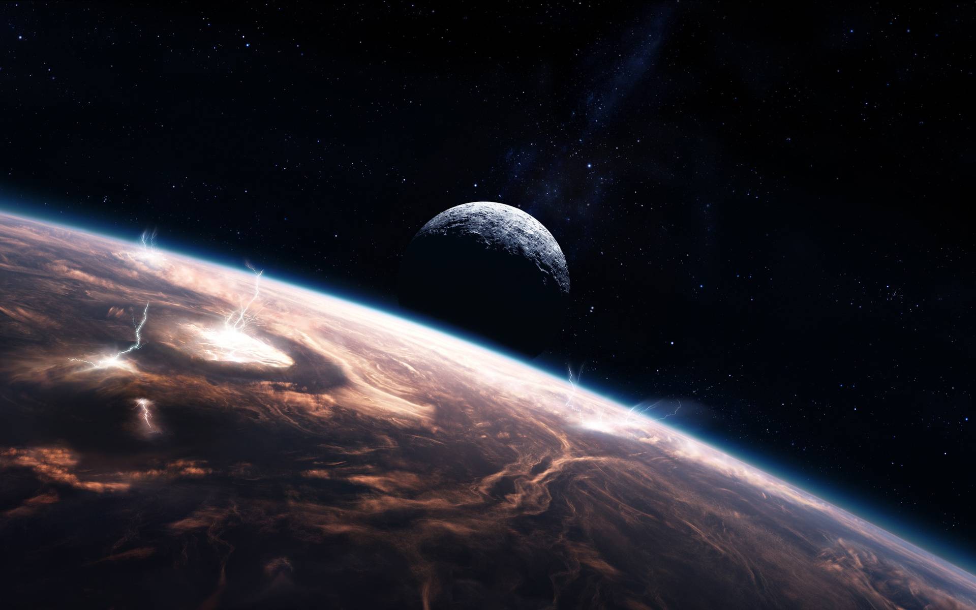 1920x1200 Planet, lightning Desktop wallpaper 1280x800