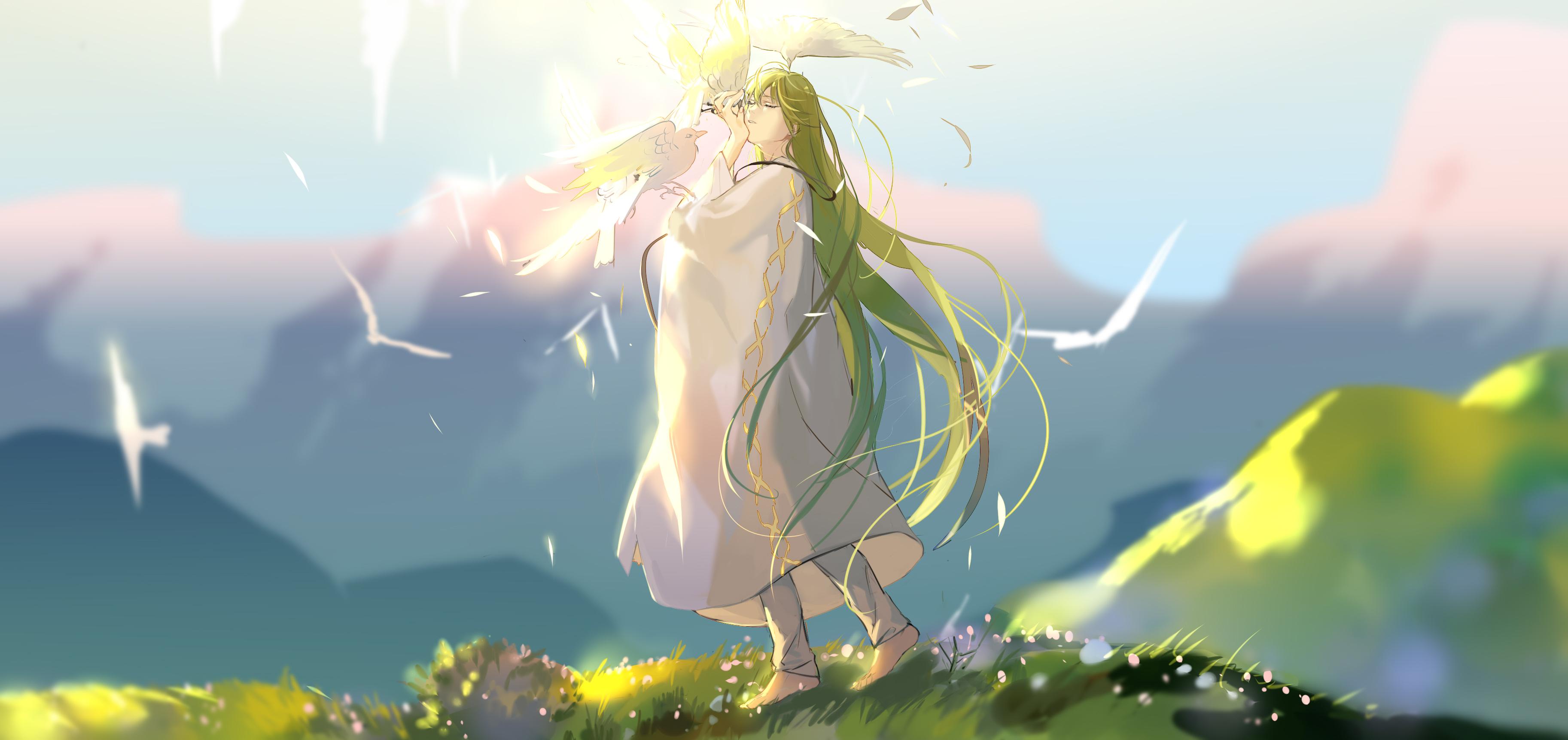 3651x1724 enkidu (fate and 2 more) drawn by rrr_(reason)