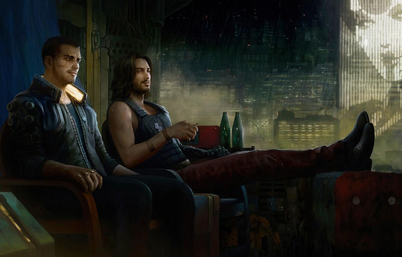 1332x850 Wallpaper Two, Keanu Reeves, Men, Keanu Reeves, Cyberpunk Video Game image for desktop, section игры