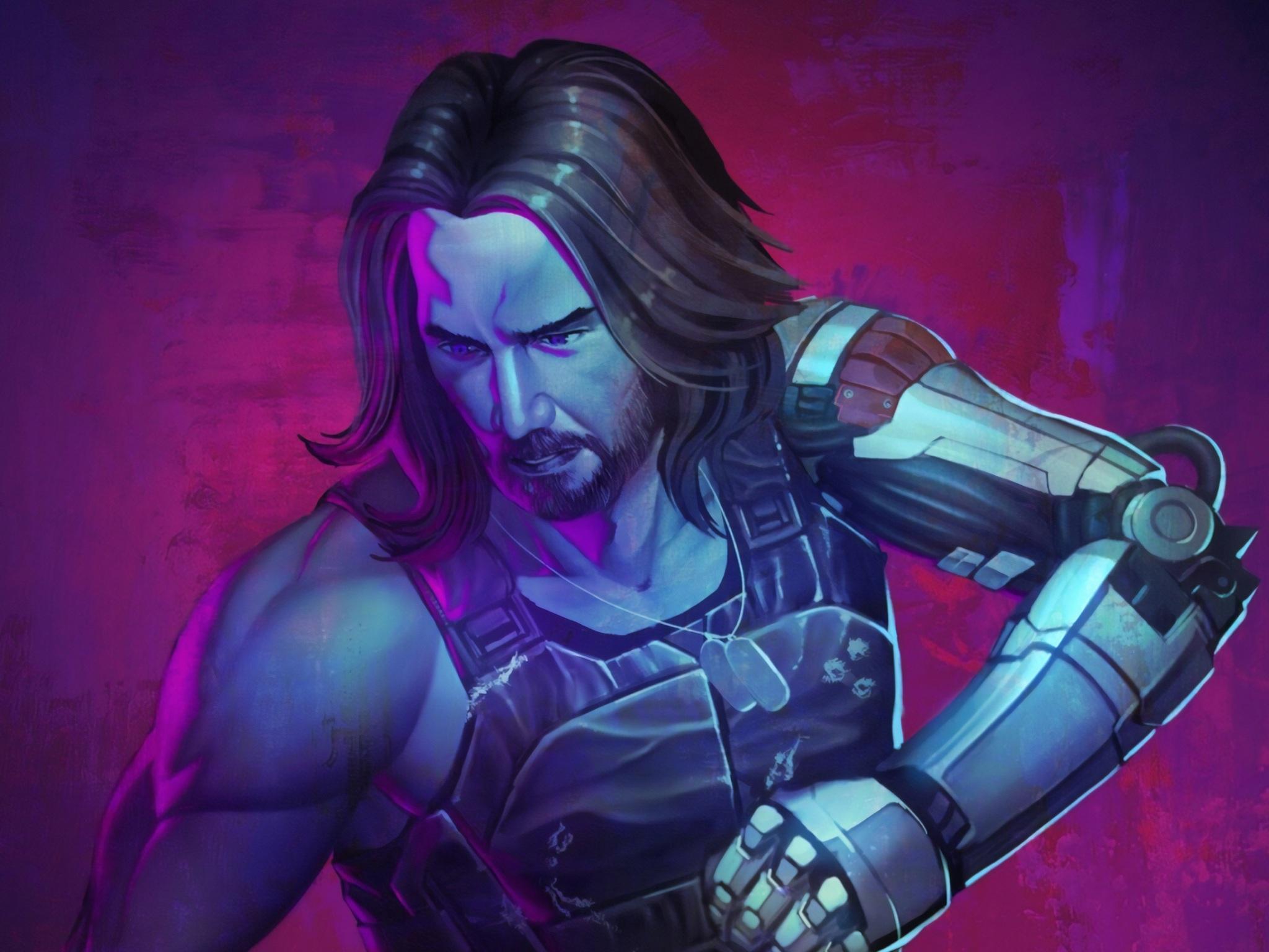 2048x1536 Wallpaper 4k Cyberpunk 2077 Keanu Reeves Artwork Wallpaper