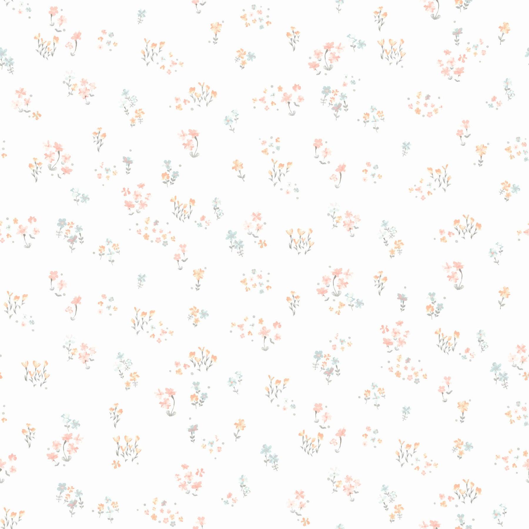 1800x1800 KI0519 Watercolor Floral Bouquet Wallpaper Aqua