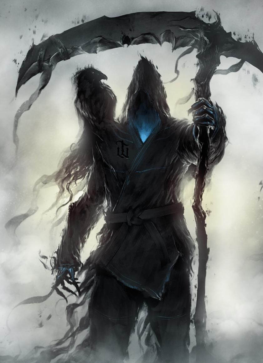 840x1160 Download wallpaper 840x1160 fantasy, grim reaper, raven, dark, iphone iphone 4s, ipod touch, 840x1160 HD background, 15212