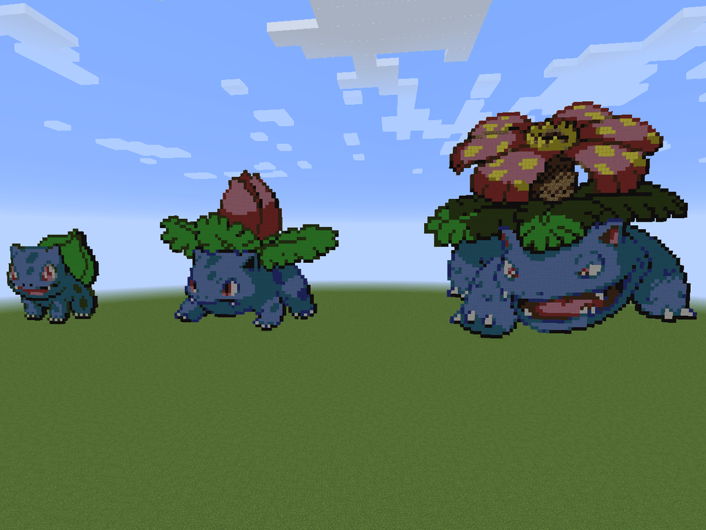 1024x770 Pokemon: Bulbasaur, Ivysaur, Venusaur Pixel Art
