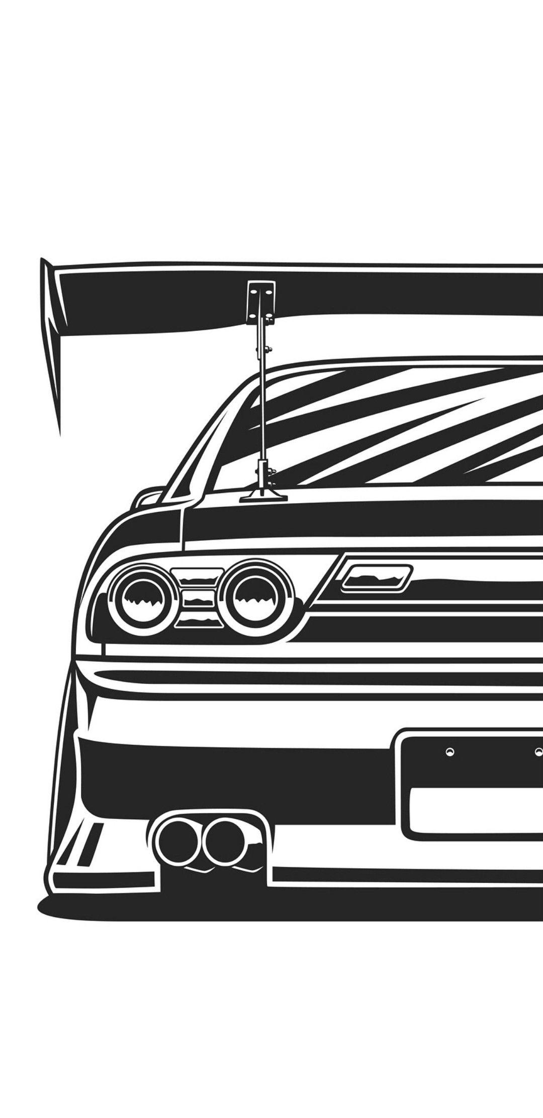 1080x2220 Nissan 240sx Hatch (S13). Крутые тачки, Автомобильное искусство, Тюнингованные автомобили