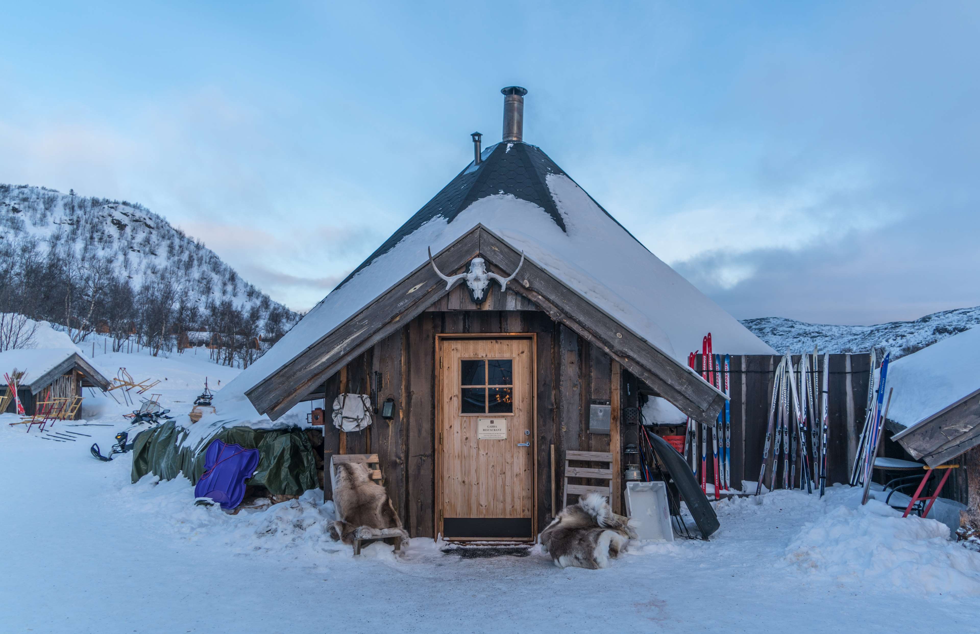 3840x2488 arctic, clouds, cold, kirkenes, landscape, log cabin, mountains, nature, norway, outdoors, scandinavia, scenic, ski shop, sky, snow, snowhotel, winter 4k wallpaper Gallery HD Wallpaper