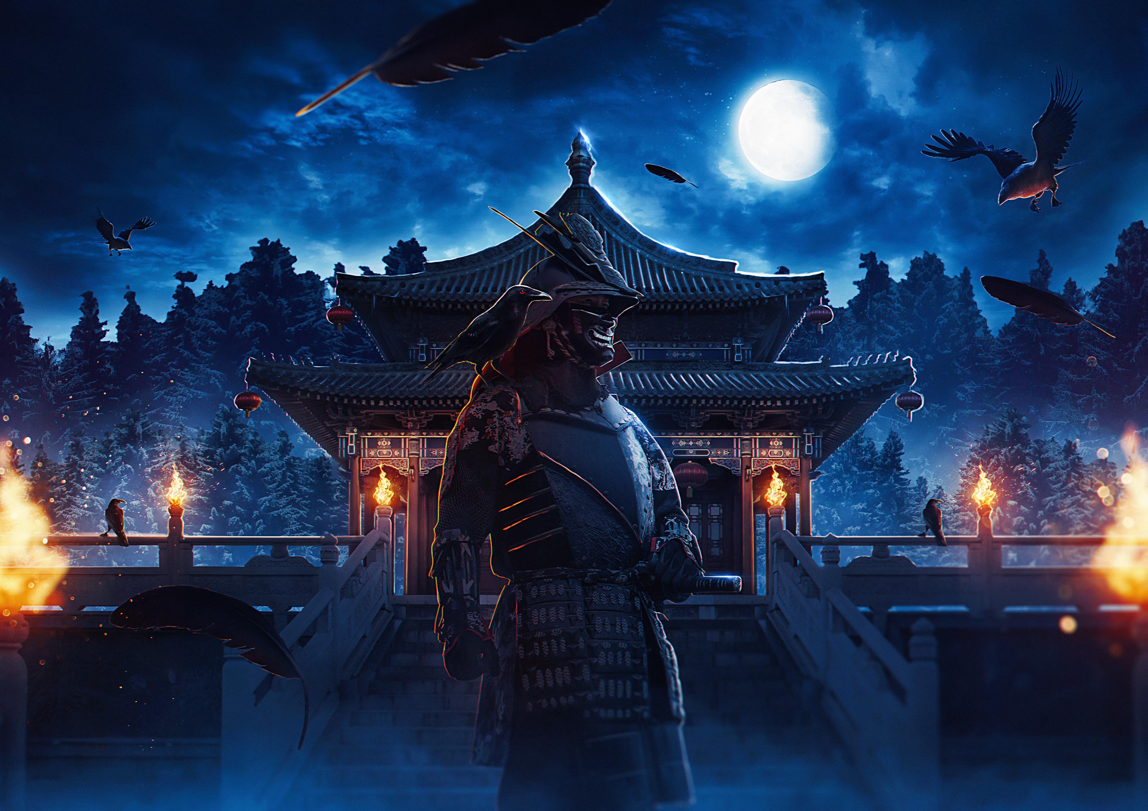 3840x2715 Samurai Wallpaper 4K, Bushido, Warrior, Japan, Middle Ages, Graphics CGI