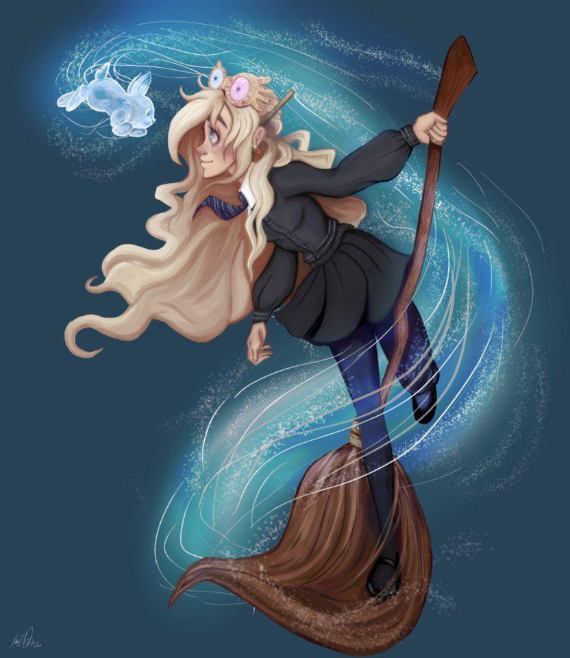 832x960 Luna Lovegood and her Patronus by MicroPixels. Harry potter drawings, Harry potter characters, Harry potter illustrations