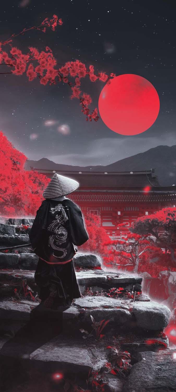 675x1500 Samurai Moon IPhone Wallpaper HD Wallpaper : iPhone Wallpaper