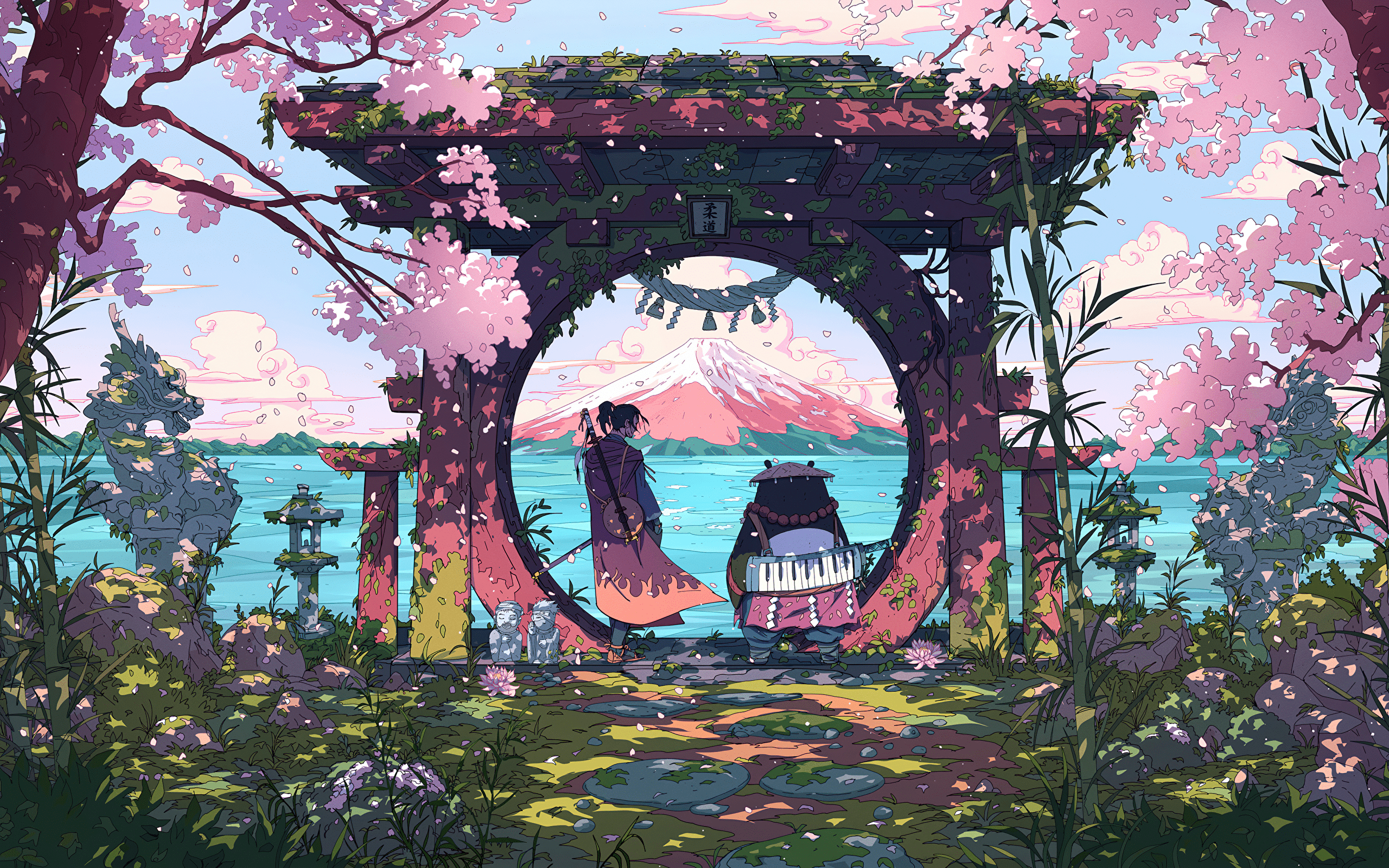 2560x1600 Cherry Blossom Samurai [3840x2160]