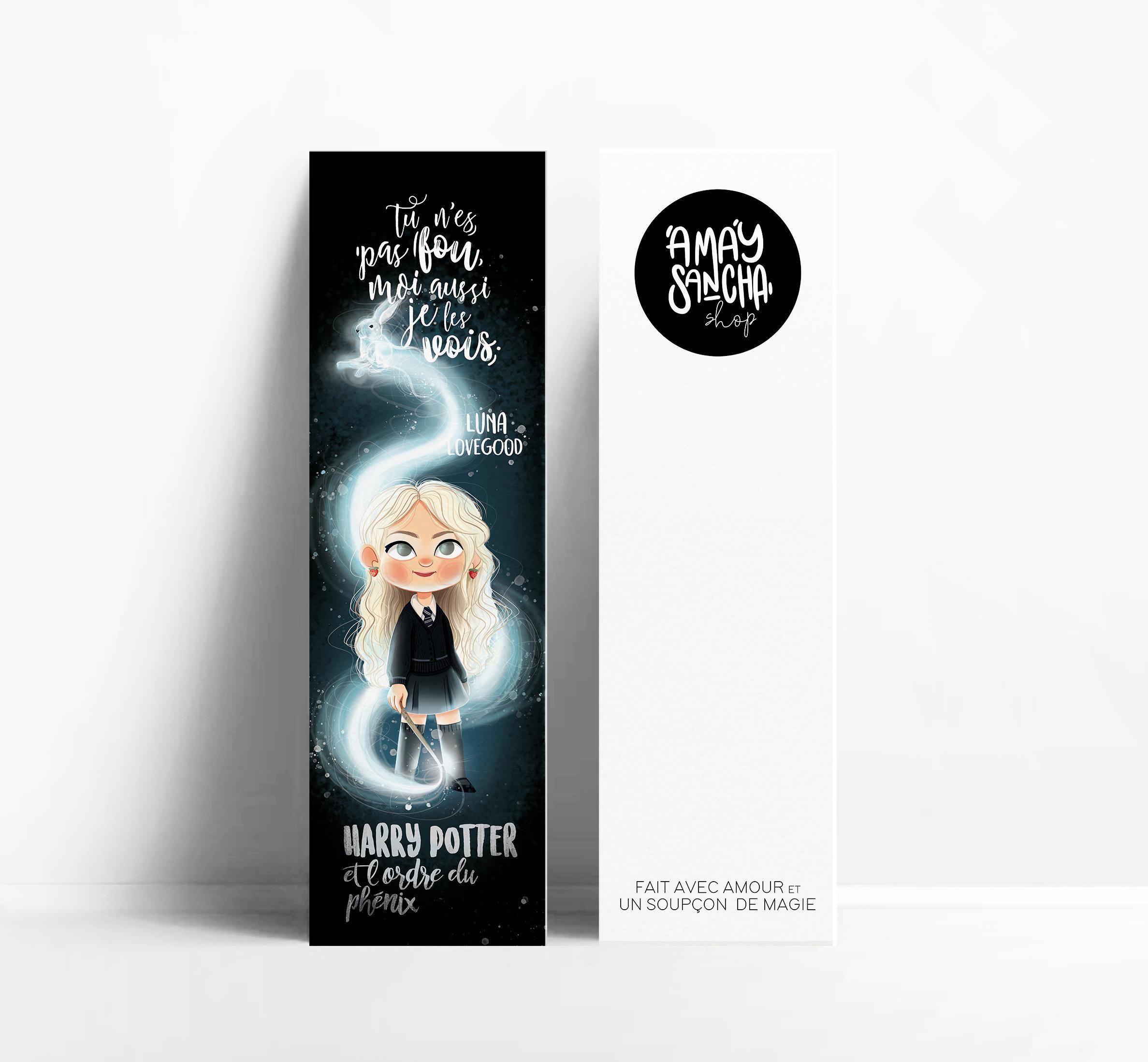 2375x2196 Bookmark of Luna Lovegood and Her Patronus in Black Made in