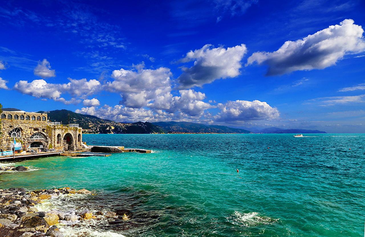 1280x832 Wallpaper Liguria Italy Portofino Nature Sky Coast Water Clouds