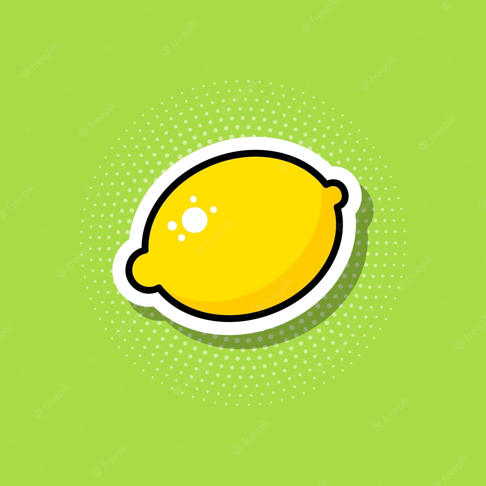 2000x2000 Premium Vector. Lemon sticker in 1960s pop art style