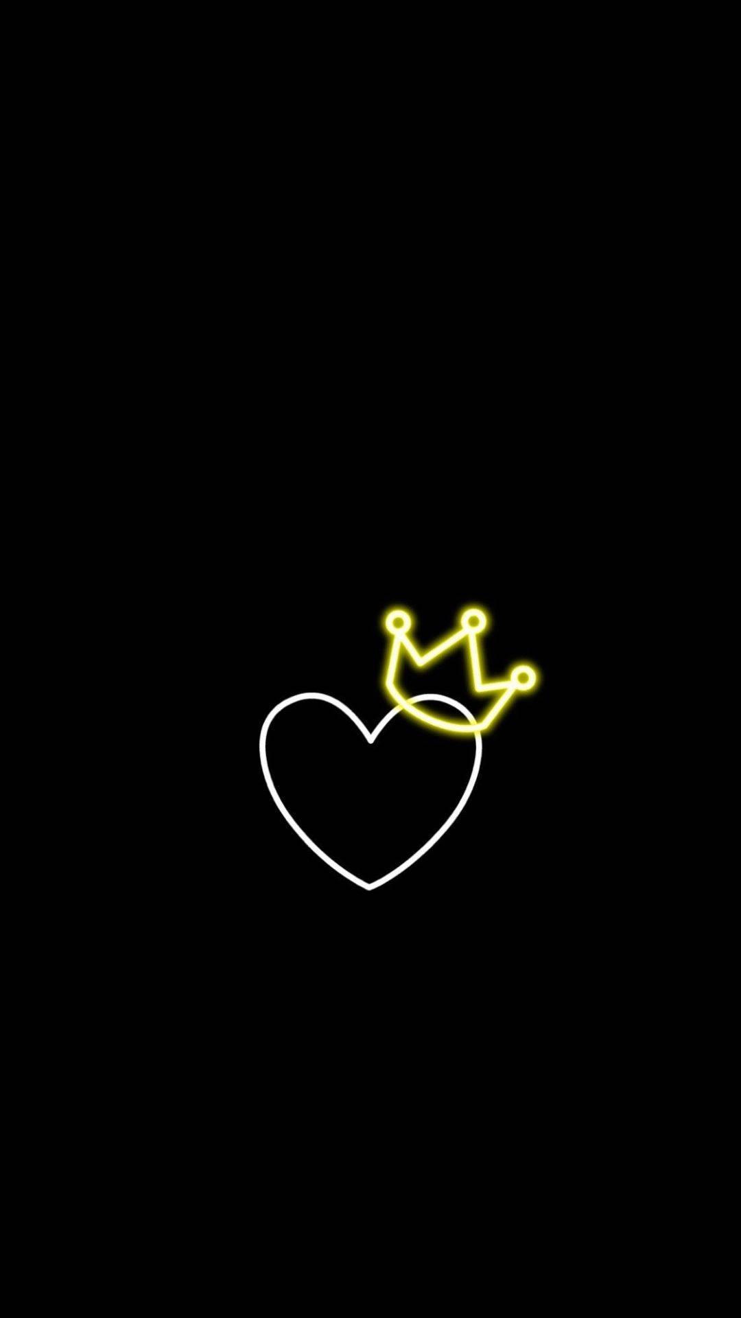 1080x1920 Download Black Heart With A Crown Wallpaper