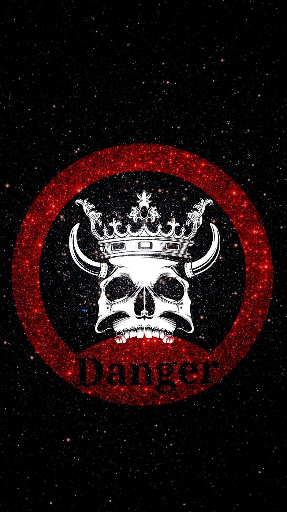 938x1668 Download Wallpaper 938x1668 Skull, Crown, Danger, Inscription, Shine Iphone 8 7 6s 6 For Parallax HD Background
