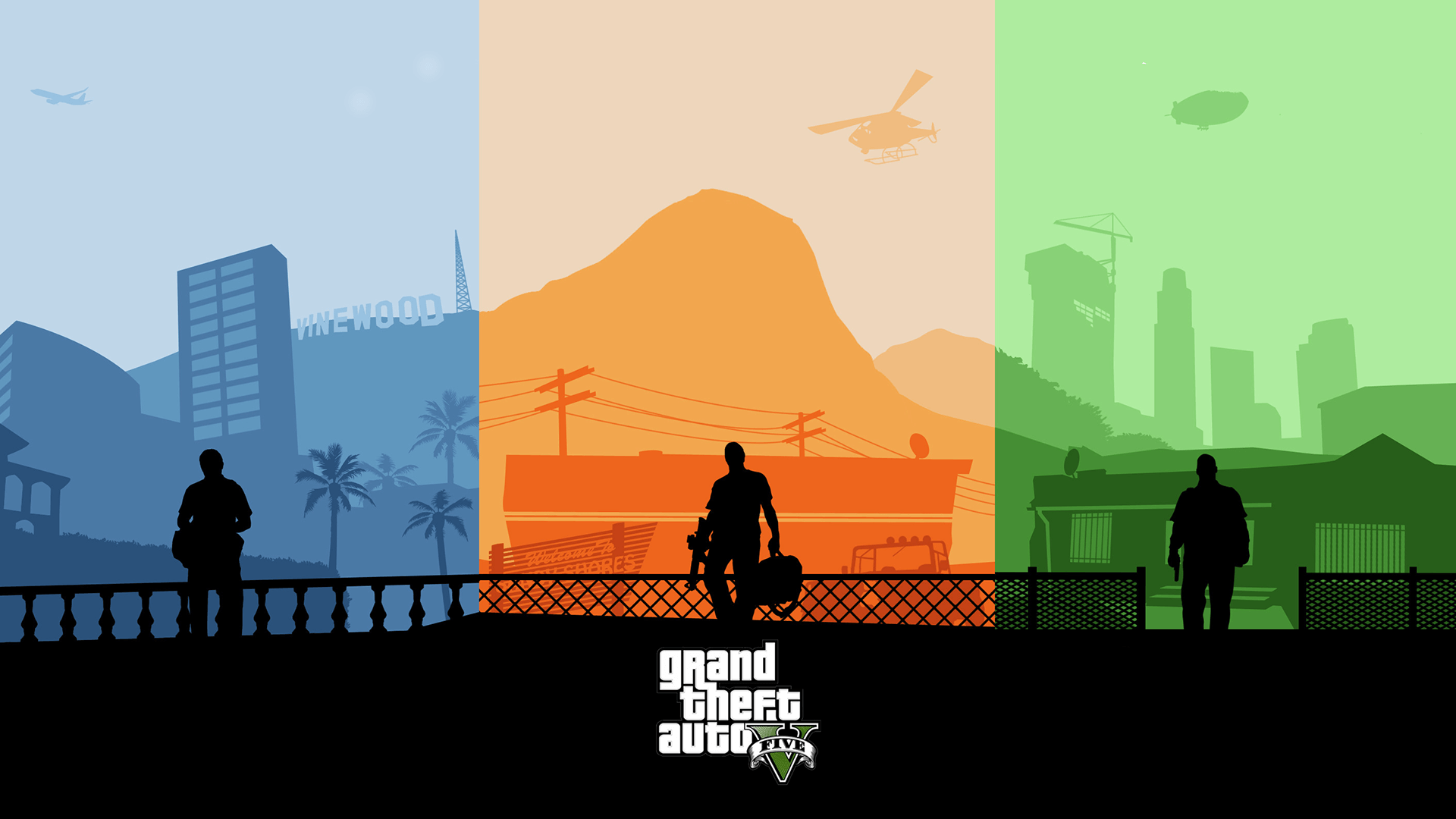 1920x1080 GTA 5 Pixel Art Wallpaper