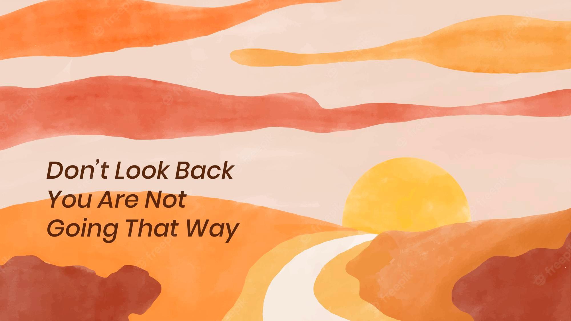 2000x1125 Free Vector. Summer scenery desktop wallpaper template vector don't look back you are not going that way