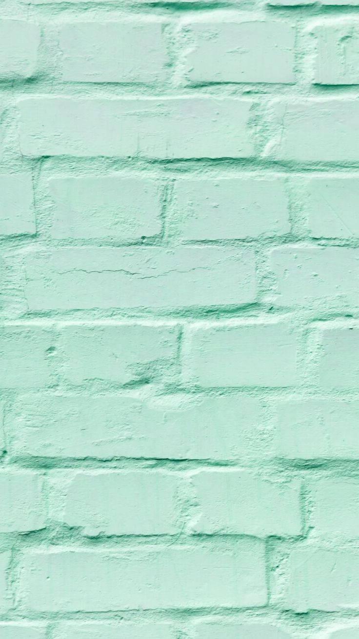 736x1308 Download Mint Green Brick Wall Wallpaper