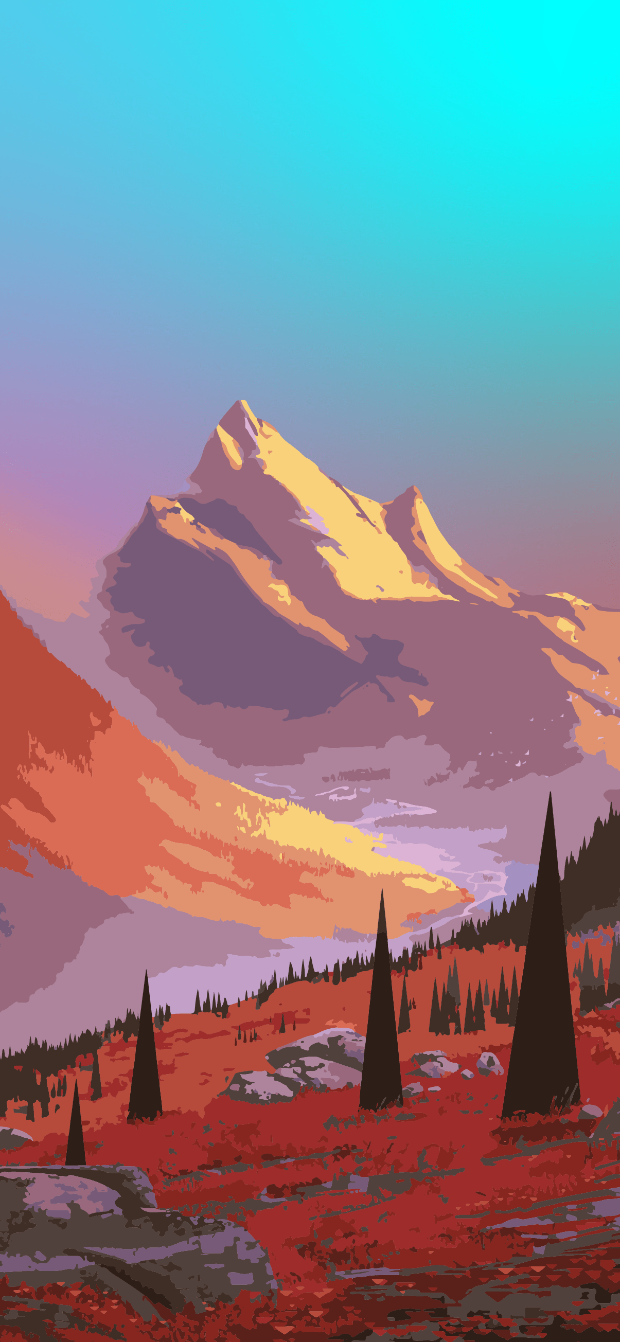 1205x2609 iPhone wallpaper landscape mountain