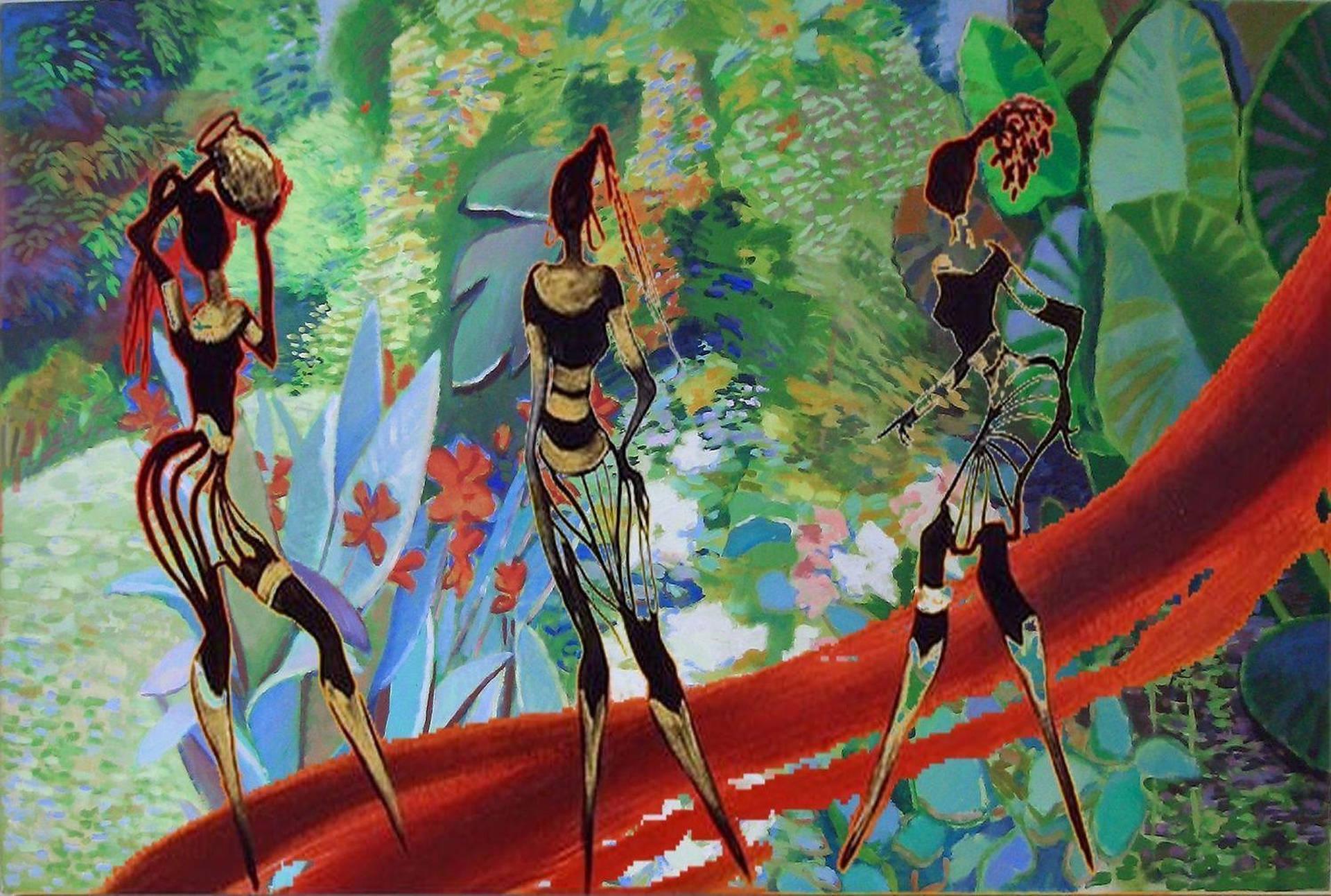 1920x1292 Download African Women Art Painting Wallpaper
