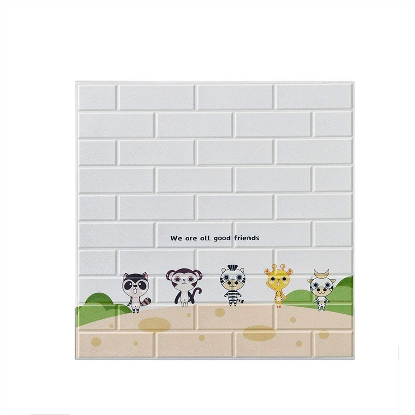 1600x1601 LRZS Foam Brick Wall Panels Cute Animated Brick Wallpaper for Wall Bottom Peel and Stick 3D Wall Panels 7077cm Real Bricks Effect Wallpaper for Kids Room Bathroom Color : Size