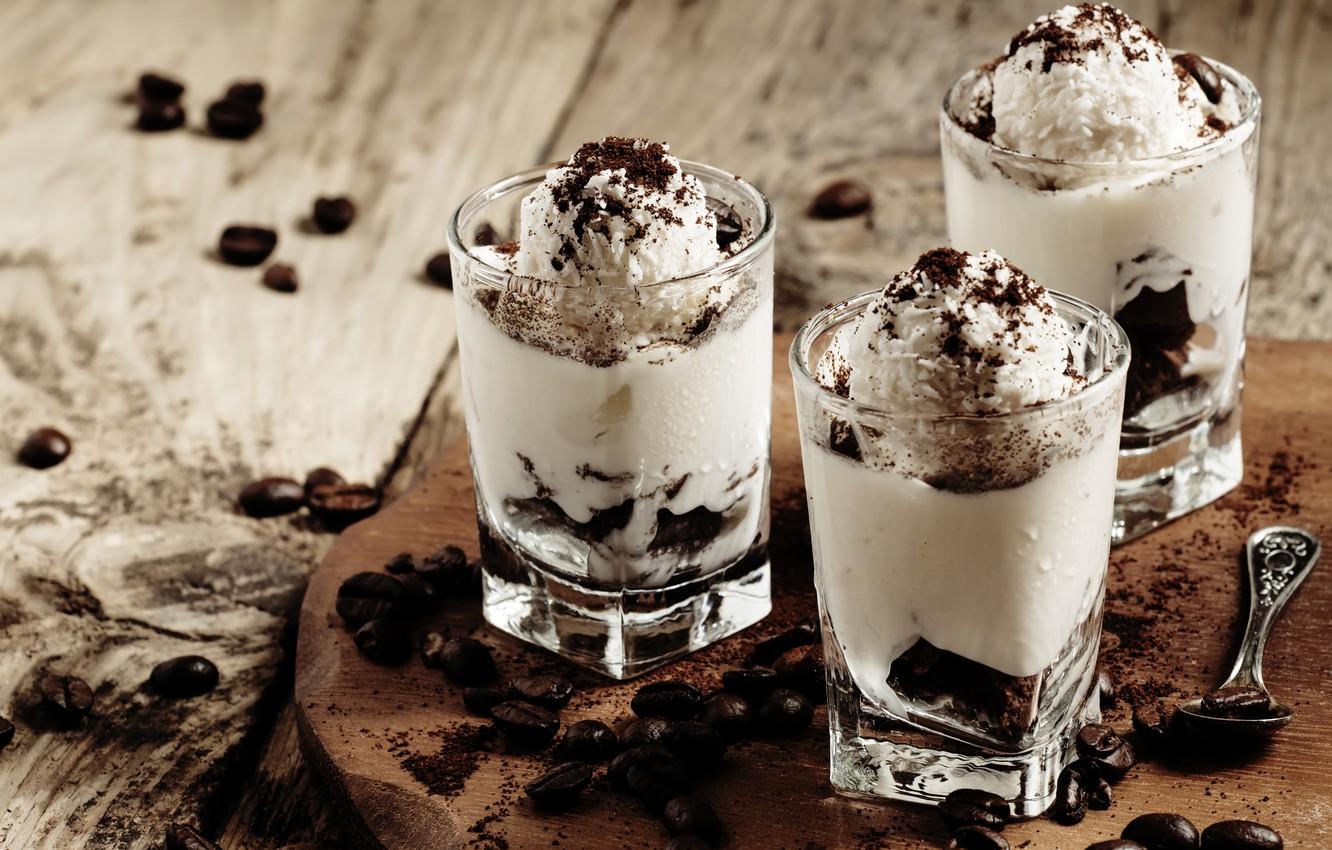 1332x850 Wallpaper coffee, cookies, glass, cream, dessert, sweet, chocolate, sweet, cocoa, dessert, delicious, tiramisu, tiramisu, italian image for desktop, section еда