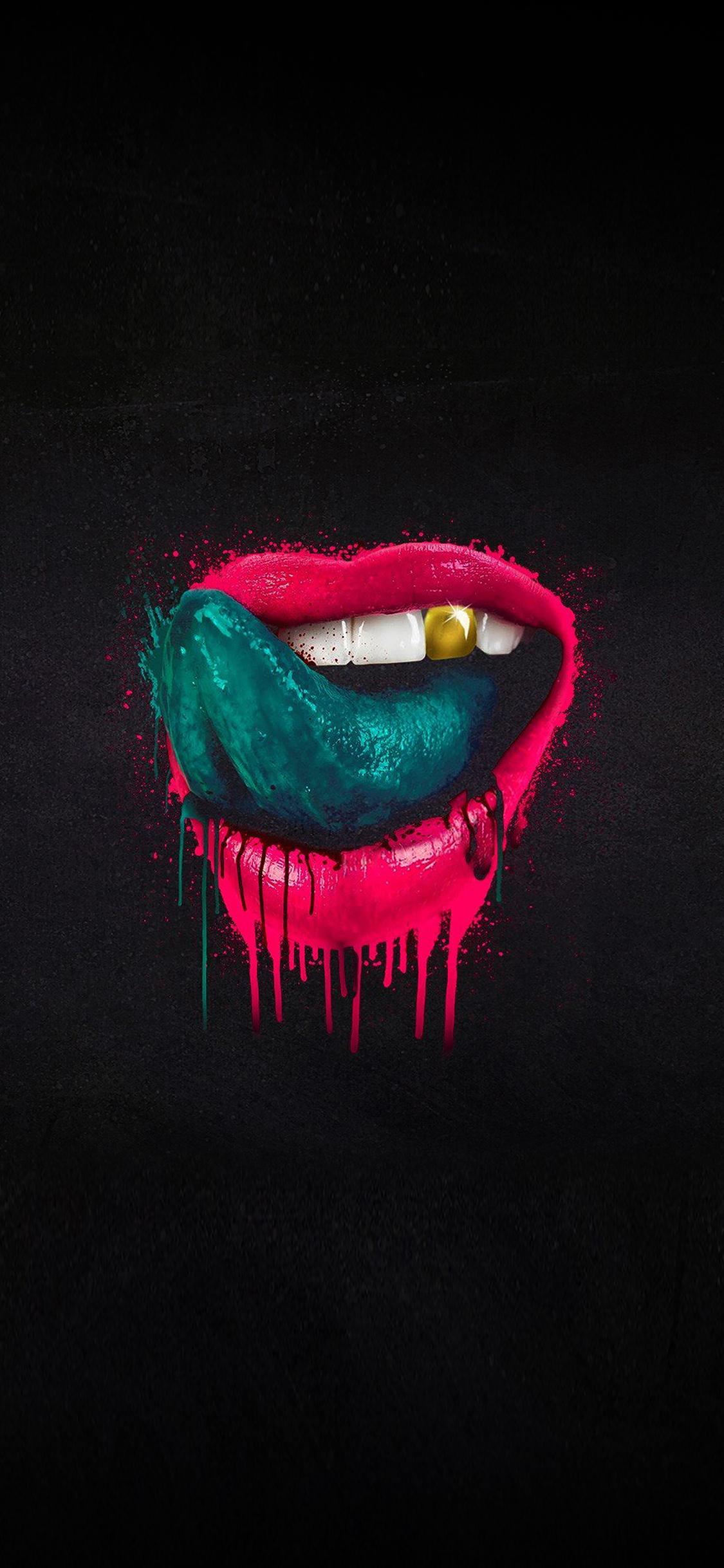 1125x2436 Delicious Lips Art Illust Wallpaper