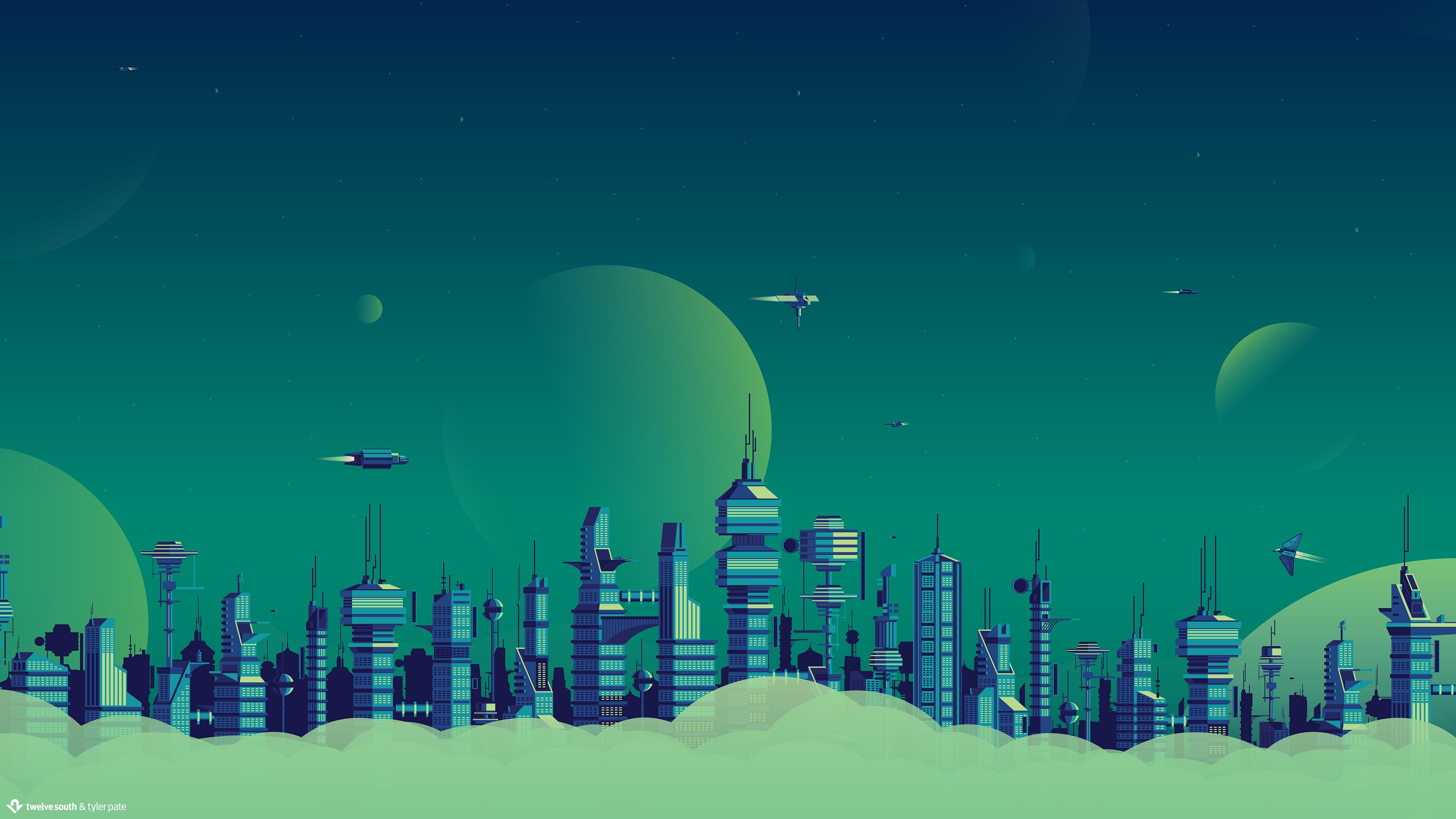 5120x2880 Star Wars inspired dual screen wallpaper