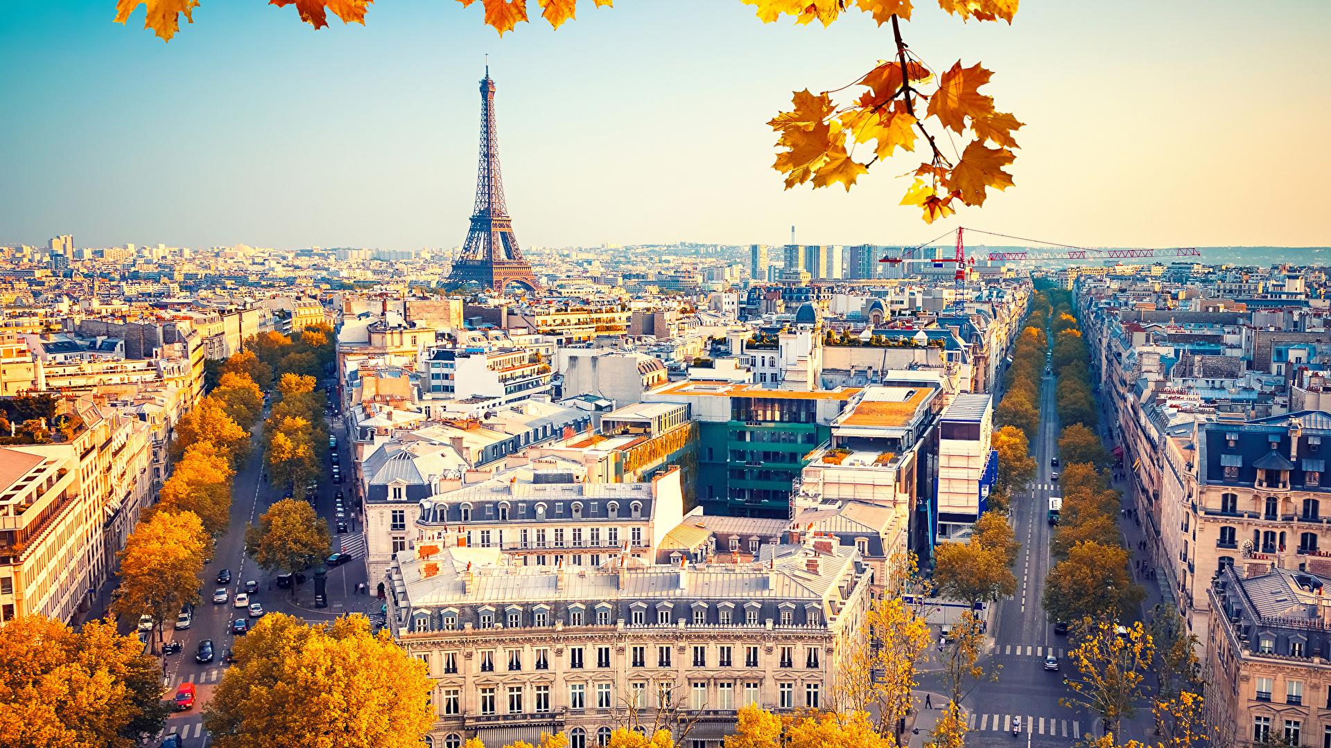 1920x1080 Wallpaper Paris France Autumn Roads Street Houses Cities 1920x1080