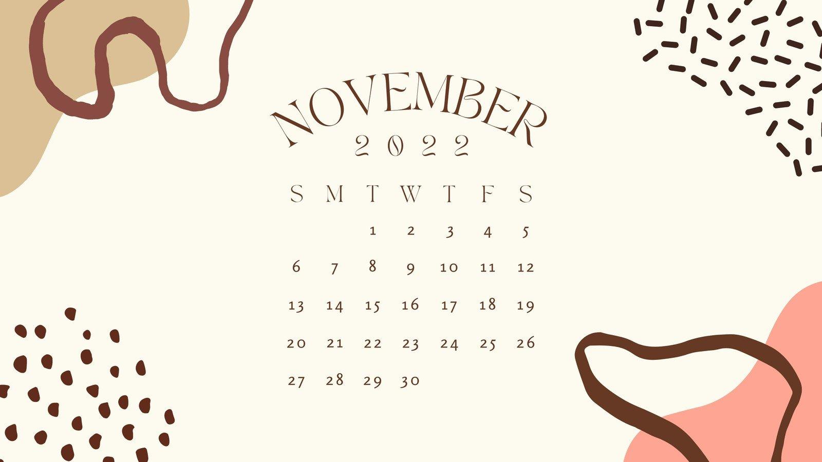 November 2022 Calendar Wallpapers - Top Free November 2022 Calendar  Backgrounds - WallpaperAccess
