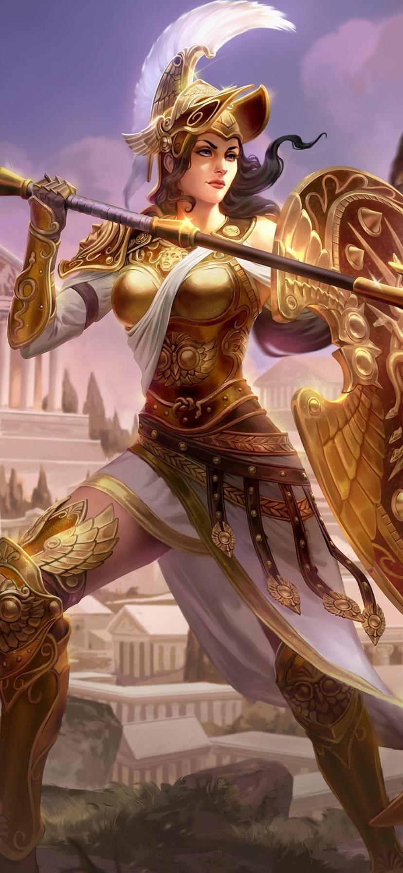 828x1792 Wallpaper / Video Game Smite Phone Wallpaper, Athena (Smite), 828x1792 free download