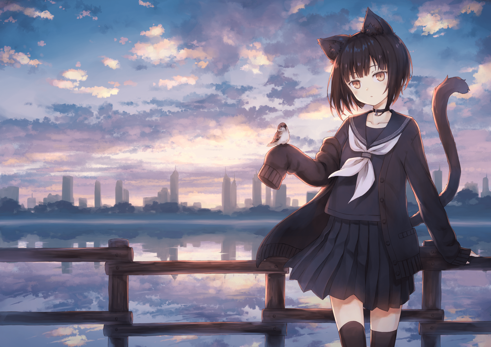 2000x1415 Cat Girl HD Wallpaper and Background