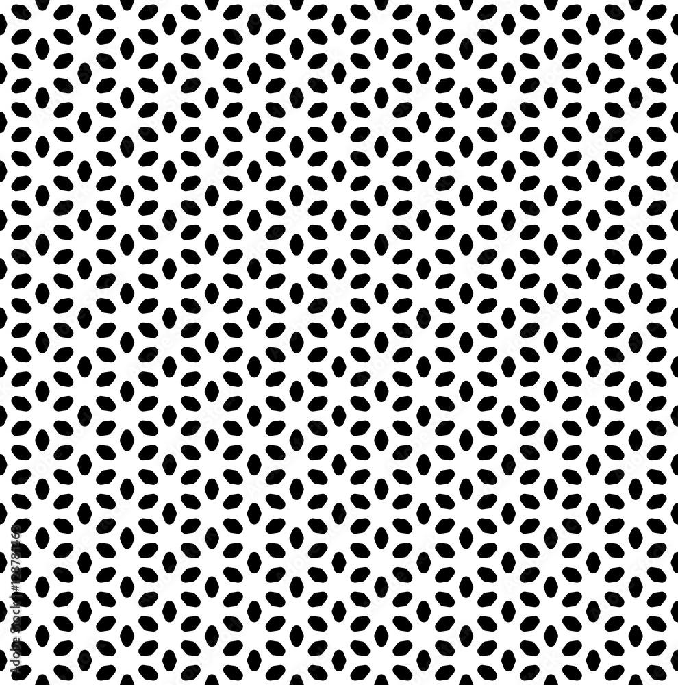 990x1000 Vector monochrome seamless pattern, simple minimalist background, black & white abstract floral geometric texture. Design element for prints, decoration, cover, wallpaper, textile, fabric, digital Stock Vector