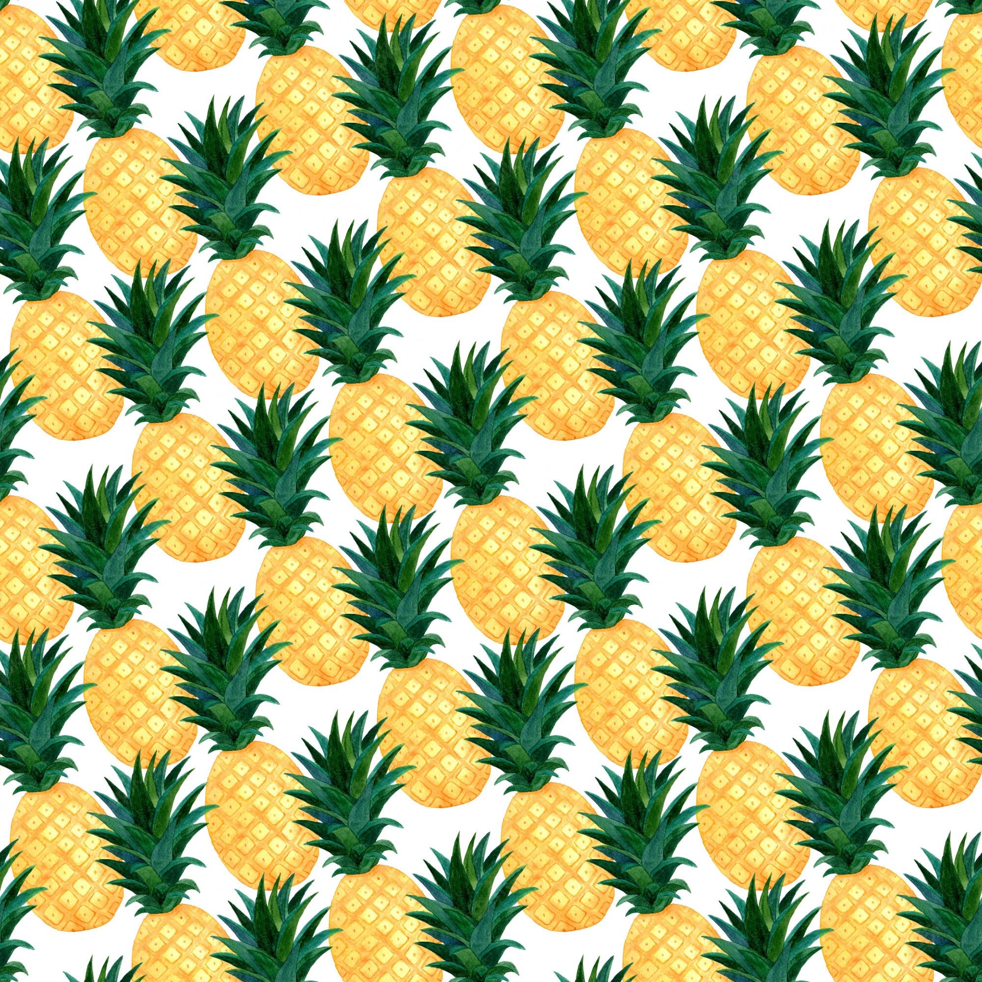 2000x2000 Premium Photo. Watercolor pineapples seamless pattern. fashion summer wallpaper design