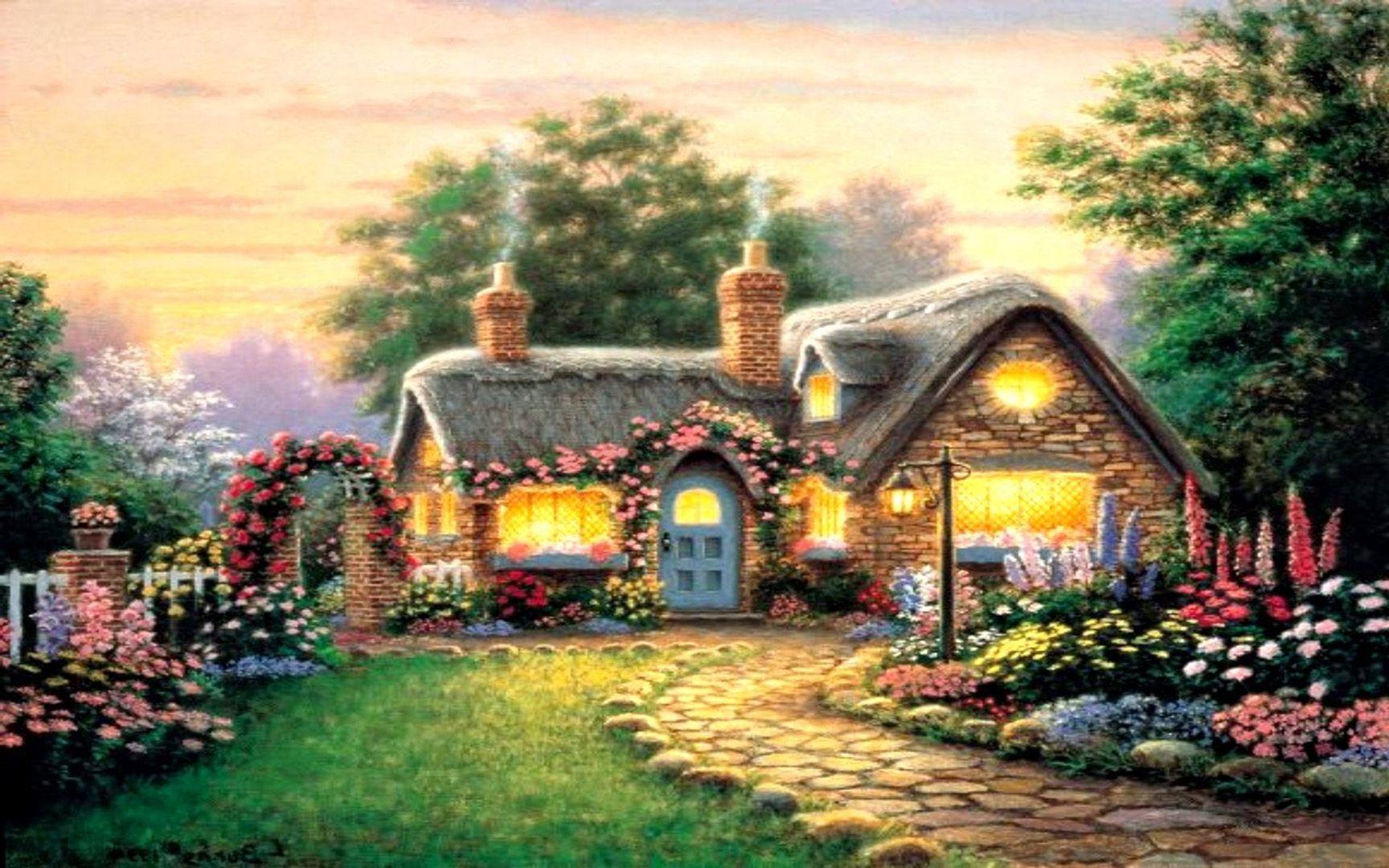 1728x1080 Peaceful, Beautiful, Cottage, Wallpaper, HD Free Photo, Cool