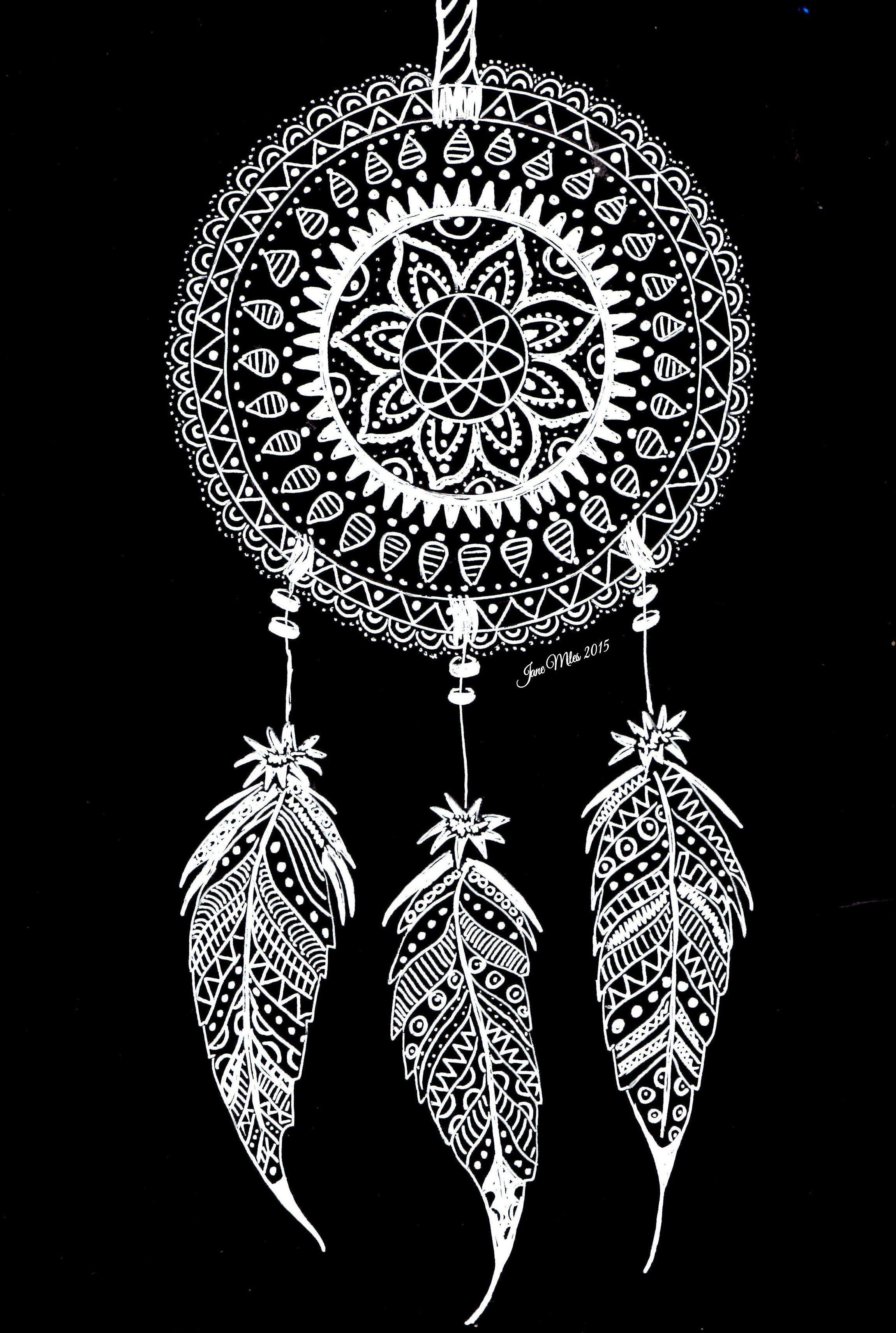 2300x3422 Black Dream Catcher Wallpaper
