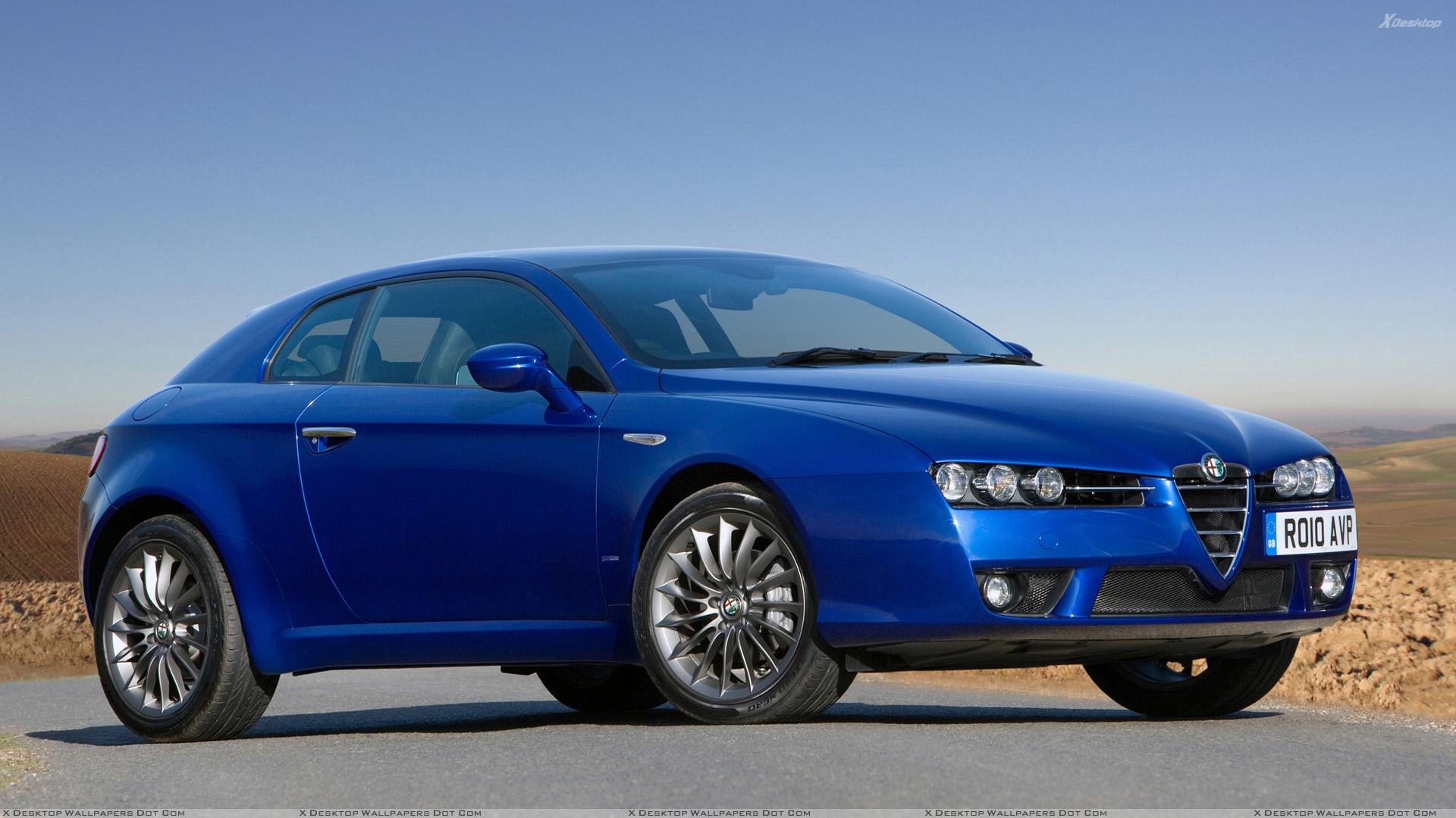 1920x1080 Alfa Romeo Brera In Blue Side Front Pose Wallpaper