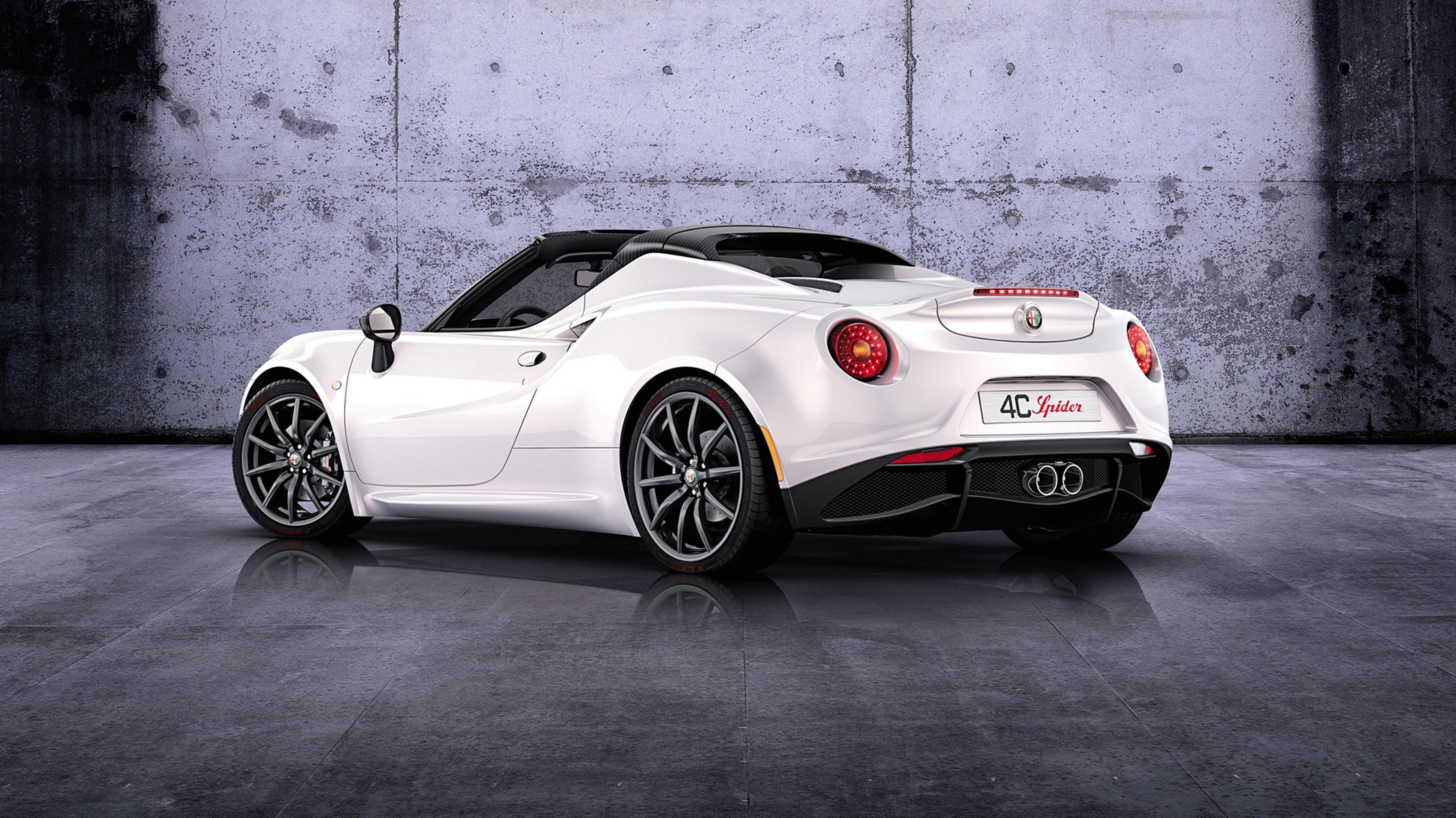 3840x2160 Wallpaper / Alfa Romeo 4C, Spider, Best Cars sports car, luxury cars, test drive, white, back free download