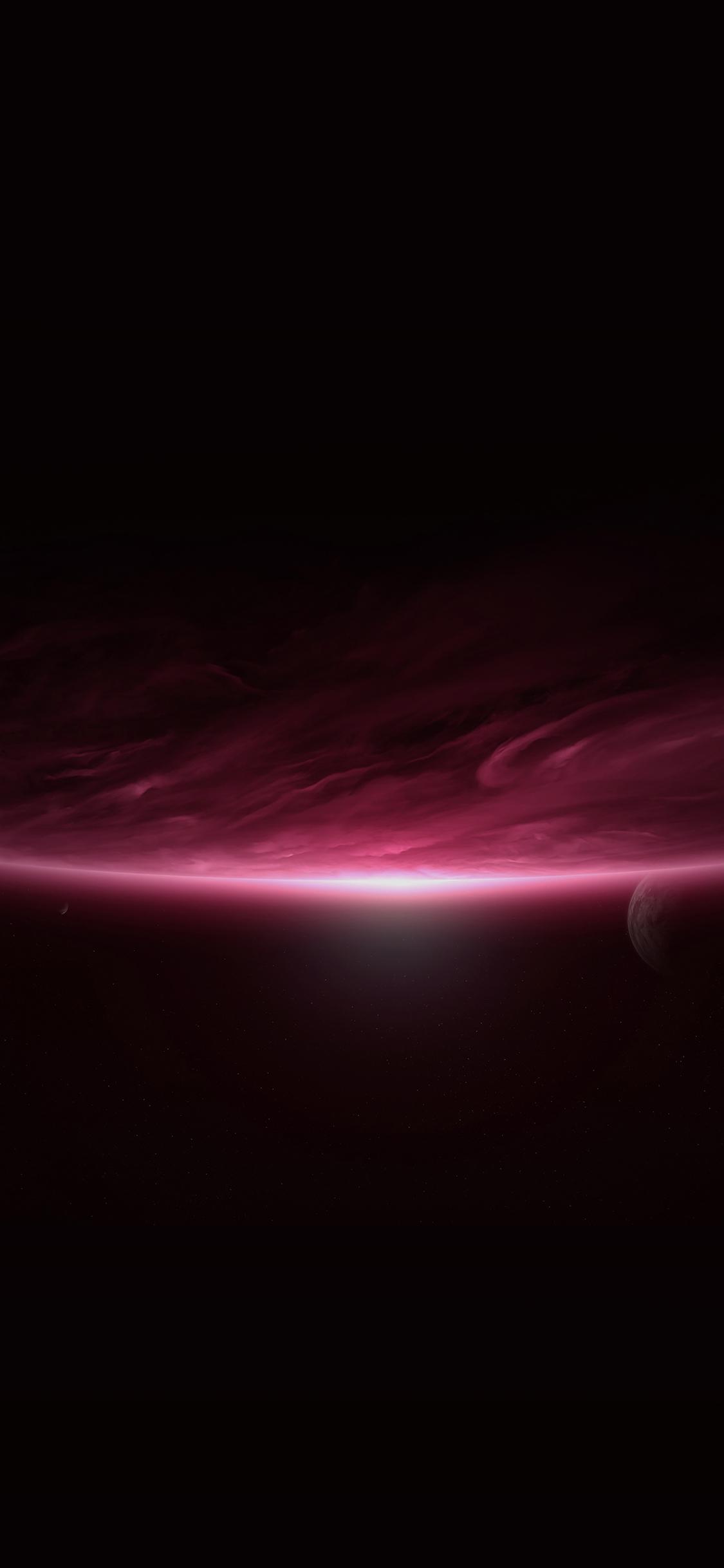 1125x2436 iPhone X wallpaper. space sunrise red dark minimal