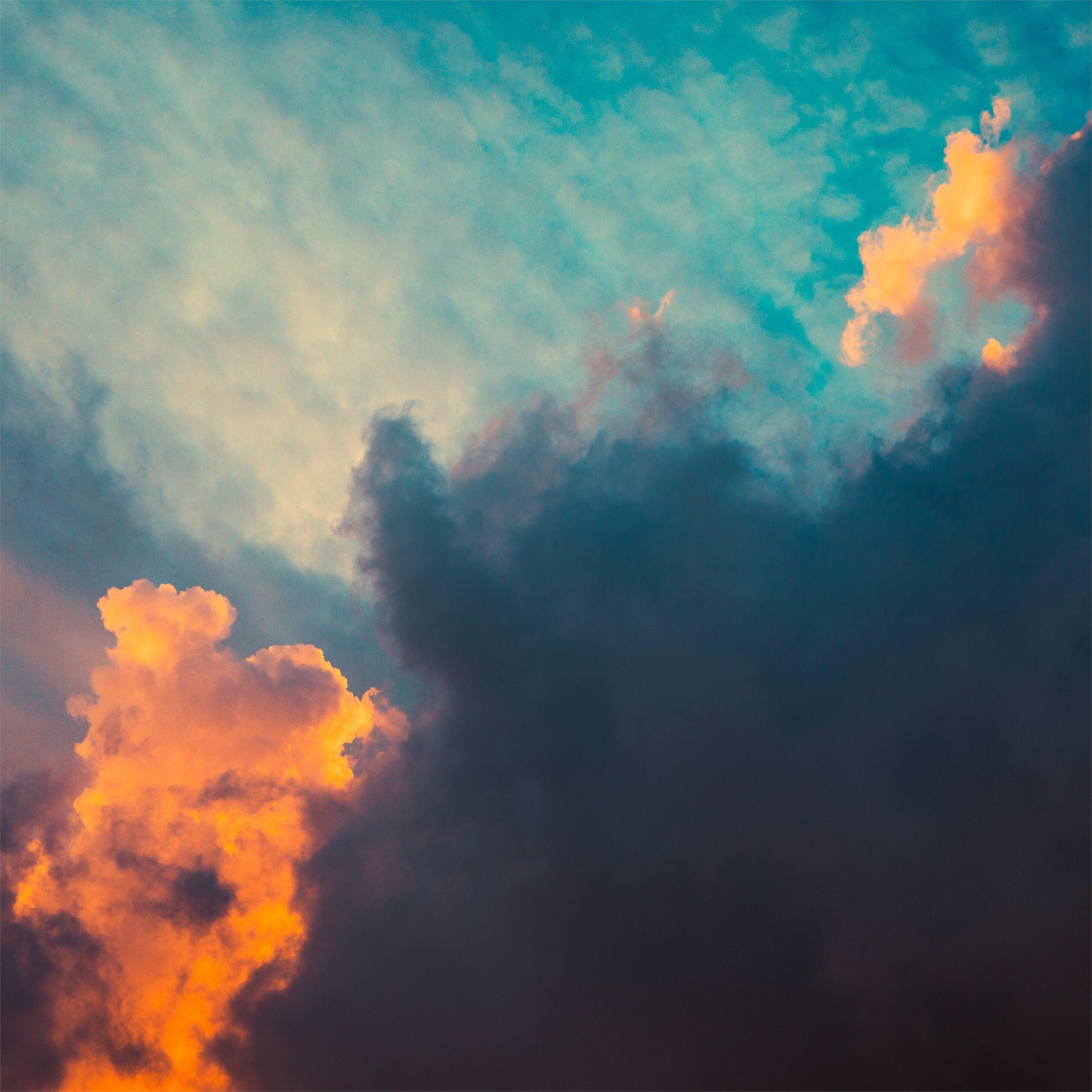 2732x2732 clouds orange dark sigma style sunrsie 5k iPad Pro Wallpaper Free Download